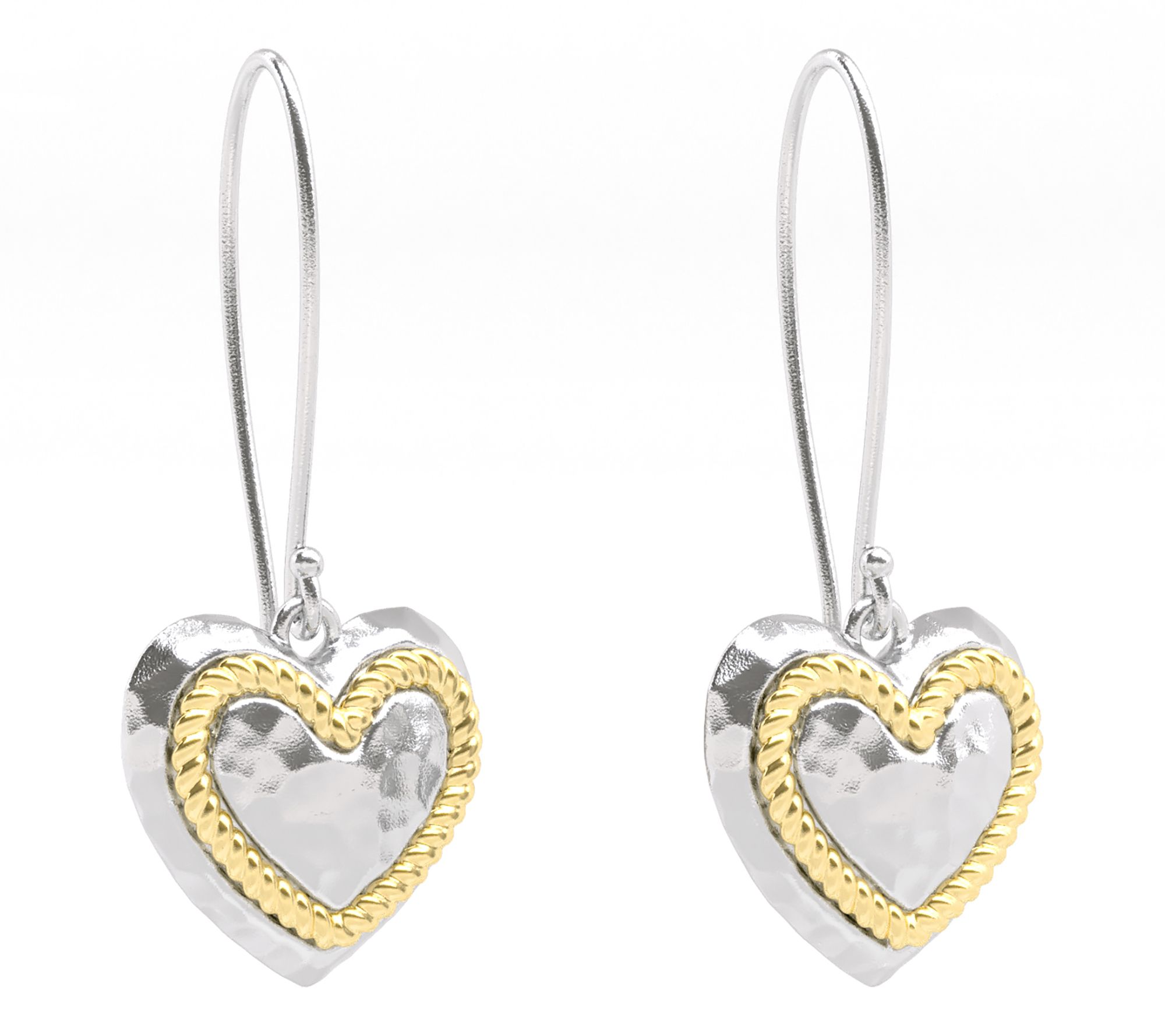 Or Paz Two-Tone Heart Earrings