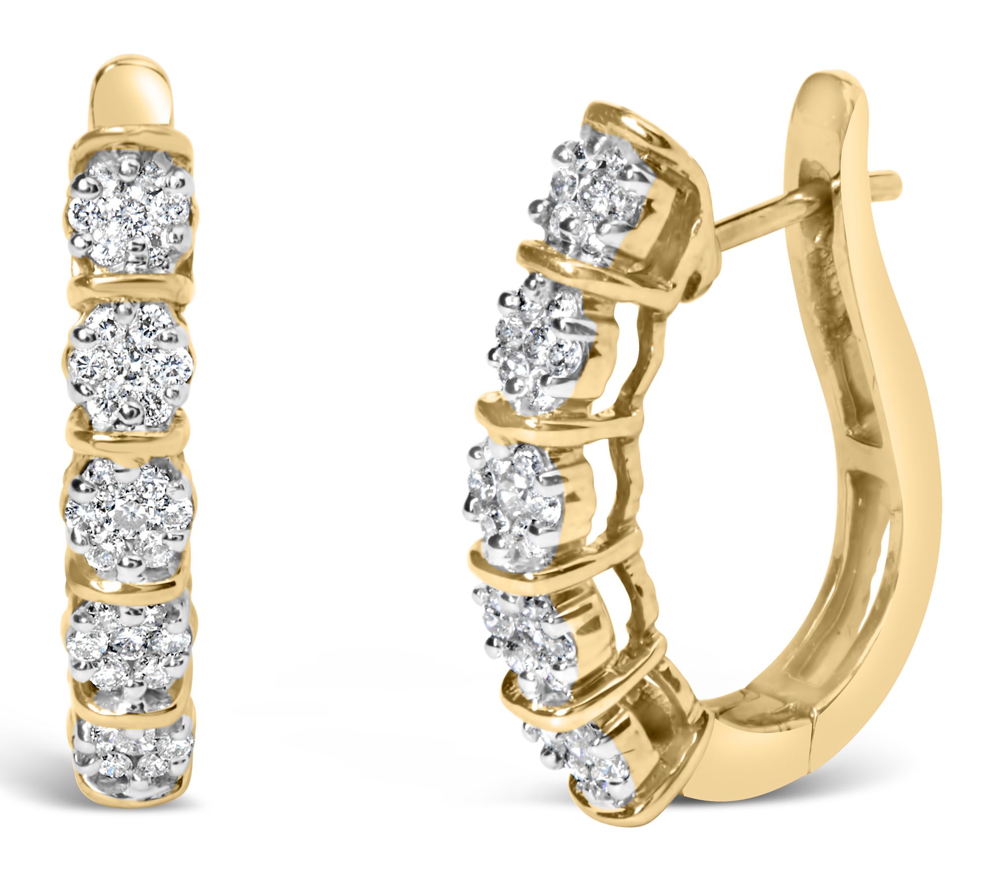 Haus of Brilliance 0.50 cttw Diamond Hoop Earrings, 14K Gold