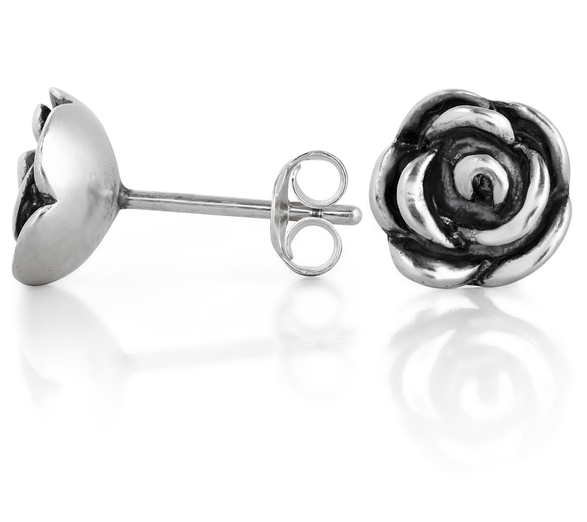 Or Paz Sterling Silver Rose Stud Earrings