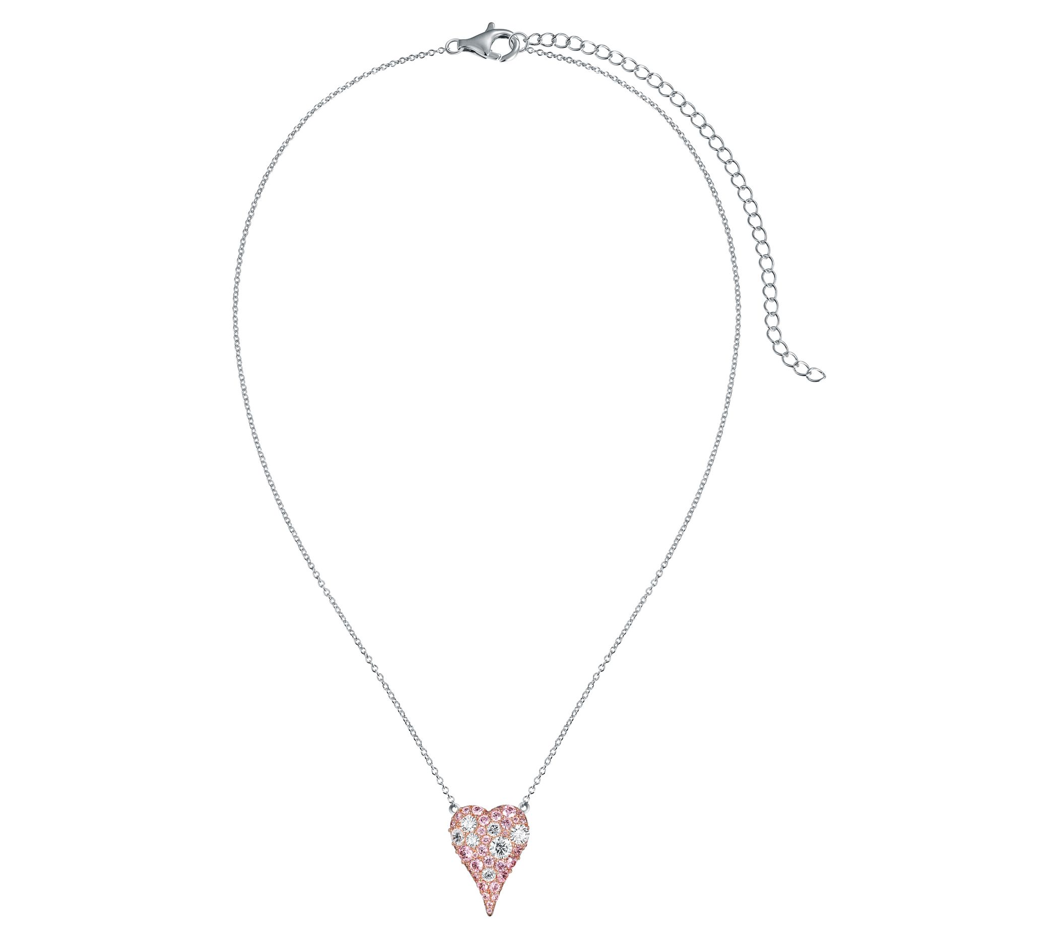 Diamonique x Jennifer Miller Pave Two-Tone Necklace, Sterling