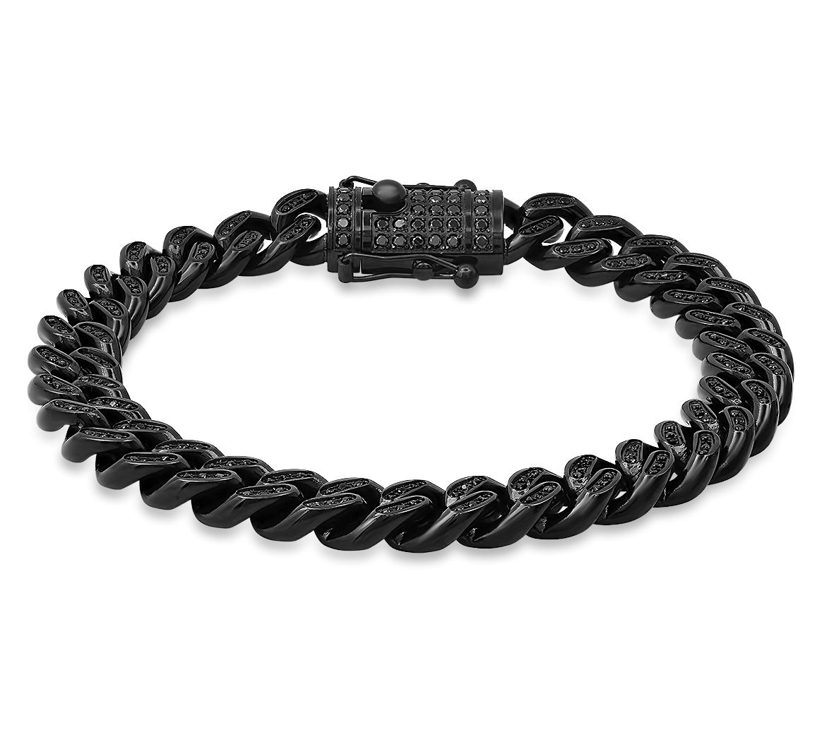 Steel By Design Men's Black IP Curb Link Bracelet
