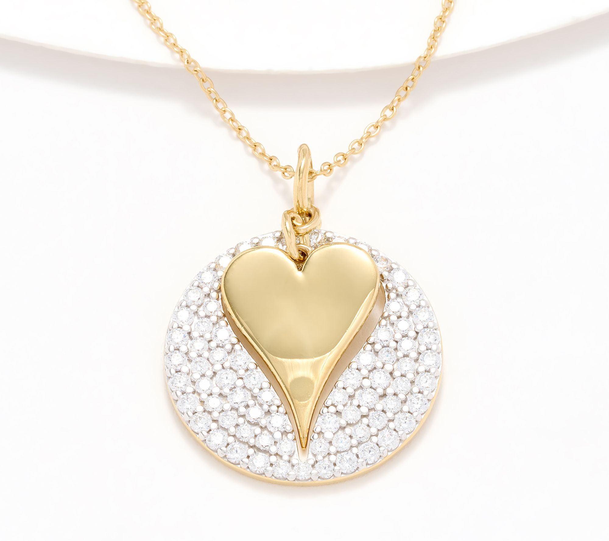 Diamonique x Jennifer Miller Two Tone Cut Out Pave Motif Necklace