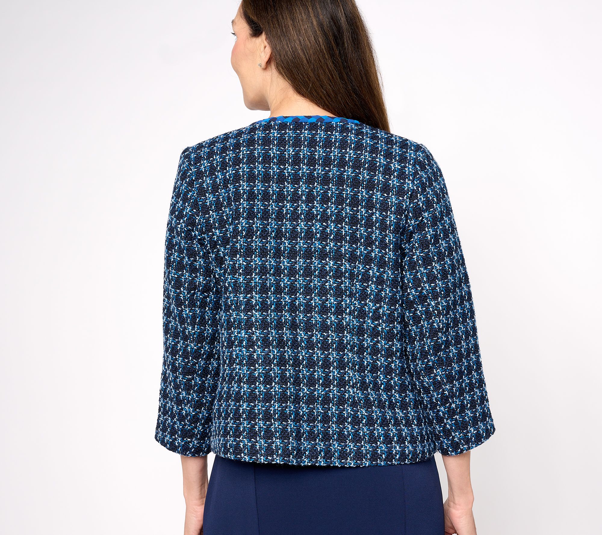 Isaac Mizrahi Live! Tweed Bracelet Sleeve Jacket