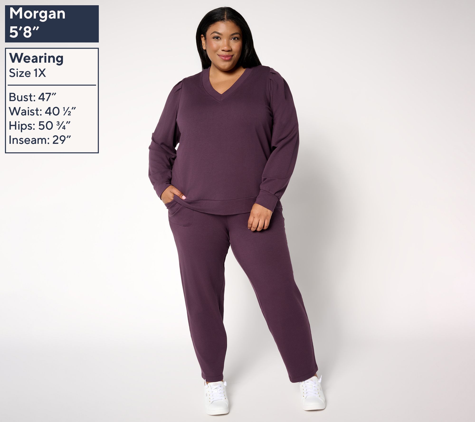 AnyBody Tall Cozy Knit French Terry Top & Pants Set