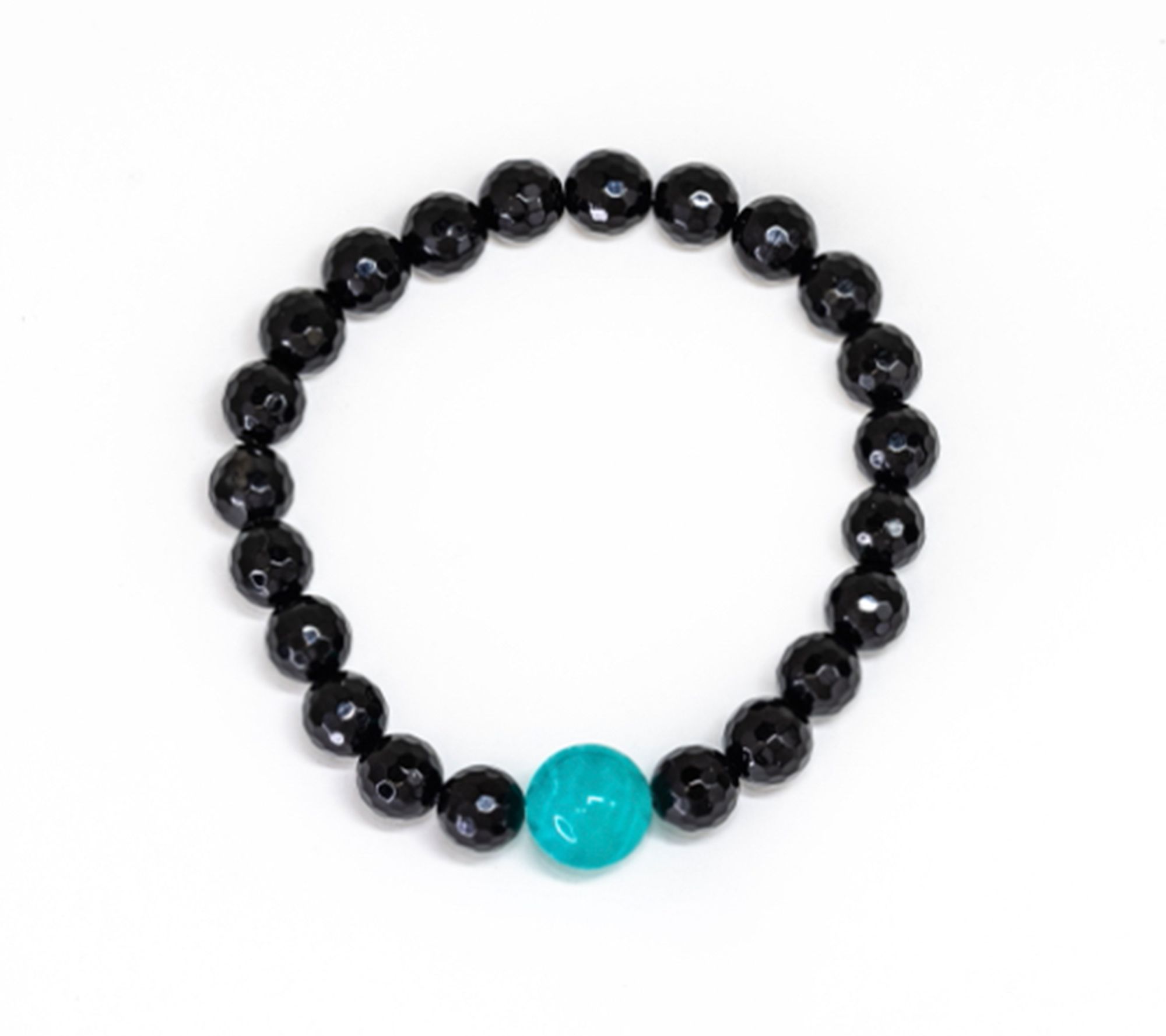 Alkeme Onyx & Amazonite Beaded Stretch Bracelet