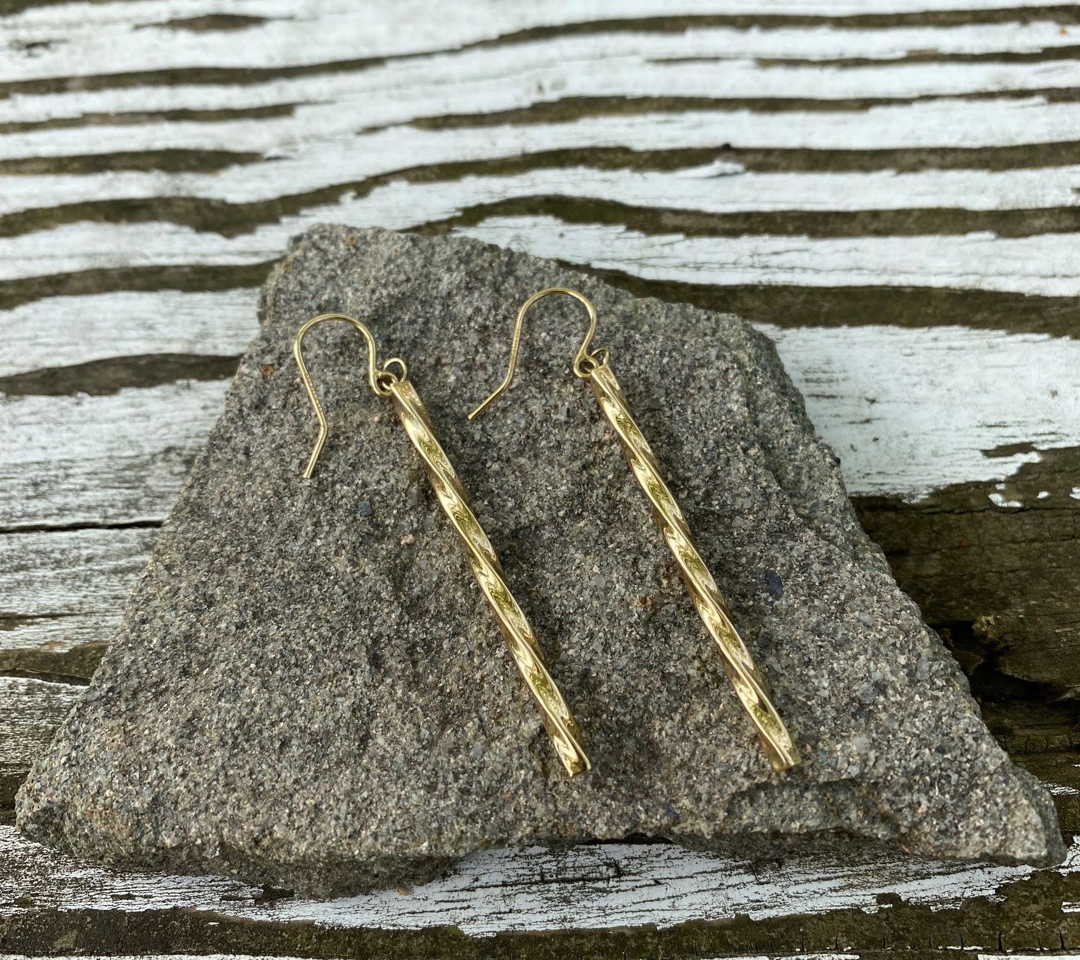 Alkeme 14K Gold Twisted Tube Drop Earrings