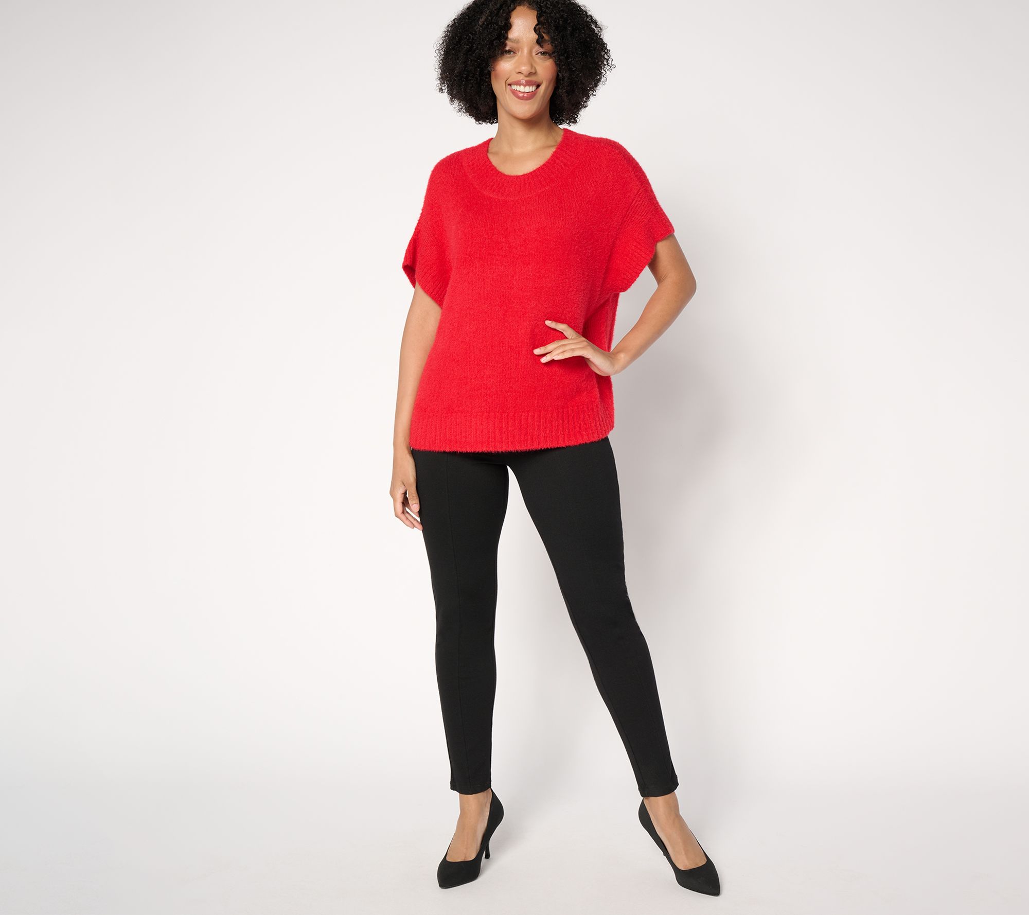 Studio Park x Amy Stran Drop Shoulder Brushed Sweater with Rib Hem