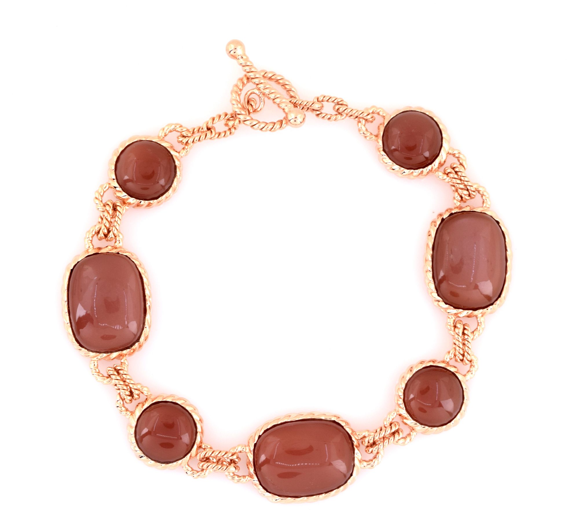 Affinity Gems Chocolate Moon Stone Bracelet, 14K Rose Plated