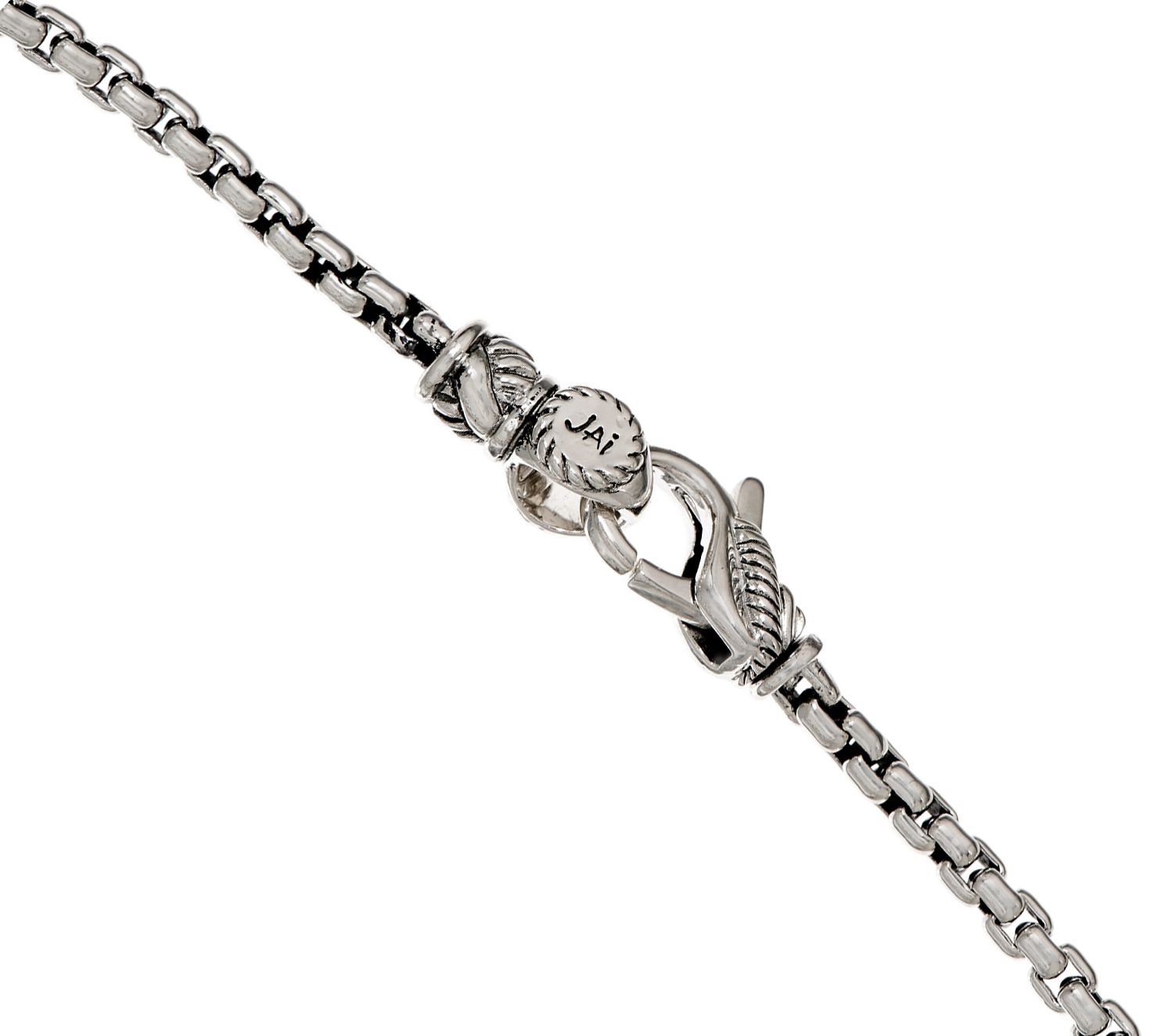 JAI Sterling Silver 2.7mm Box Chain Bracelet