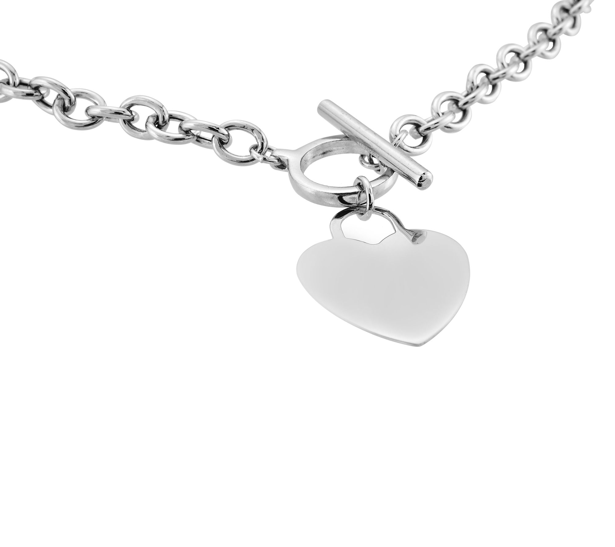 Silver Style Polished Heart Charm 18