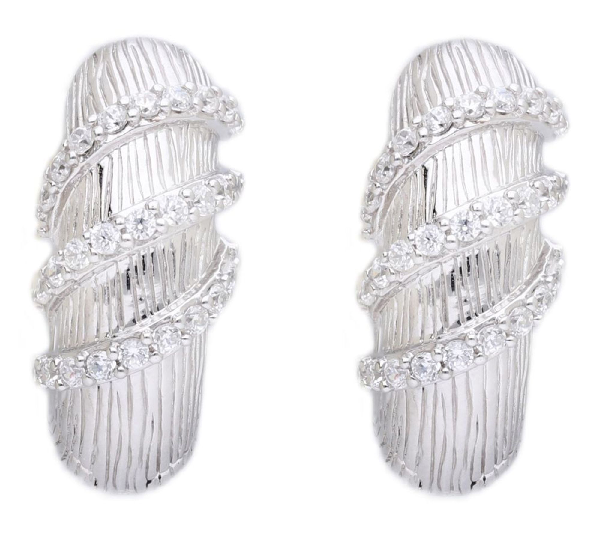 Ariva Sterling & 18K Clad Diamonique ReversibleHoop Earrings