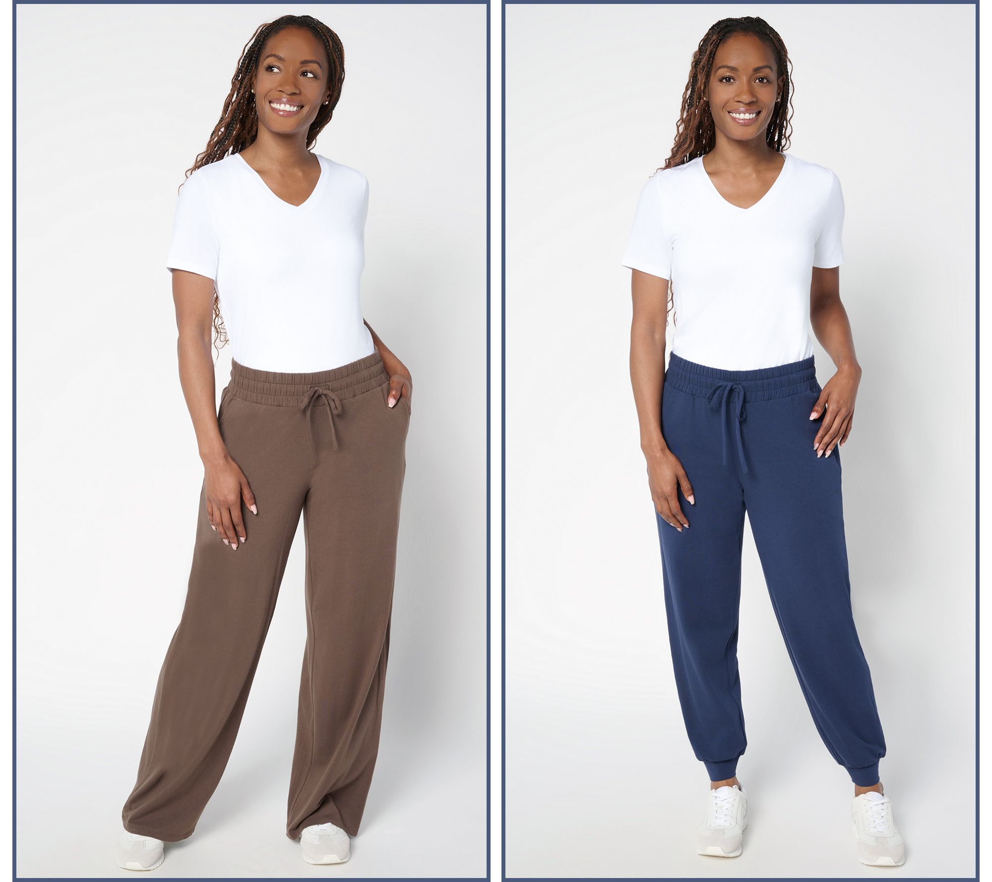 AnyBody Regular Cozy Knit 2-Pack Jogger and Full Length Pants