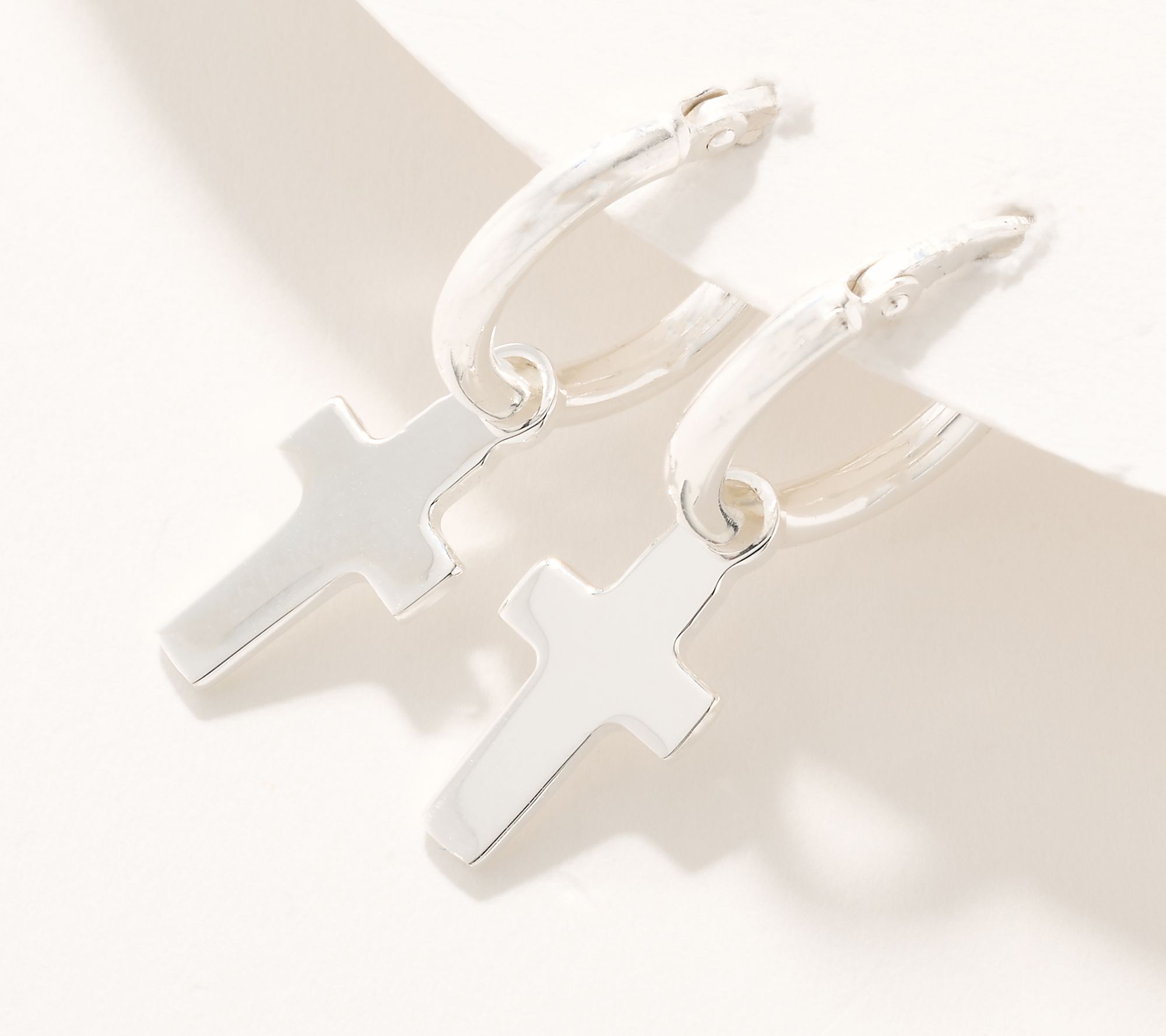 UltraFine 950 Silver Cross Motif Earrings