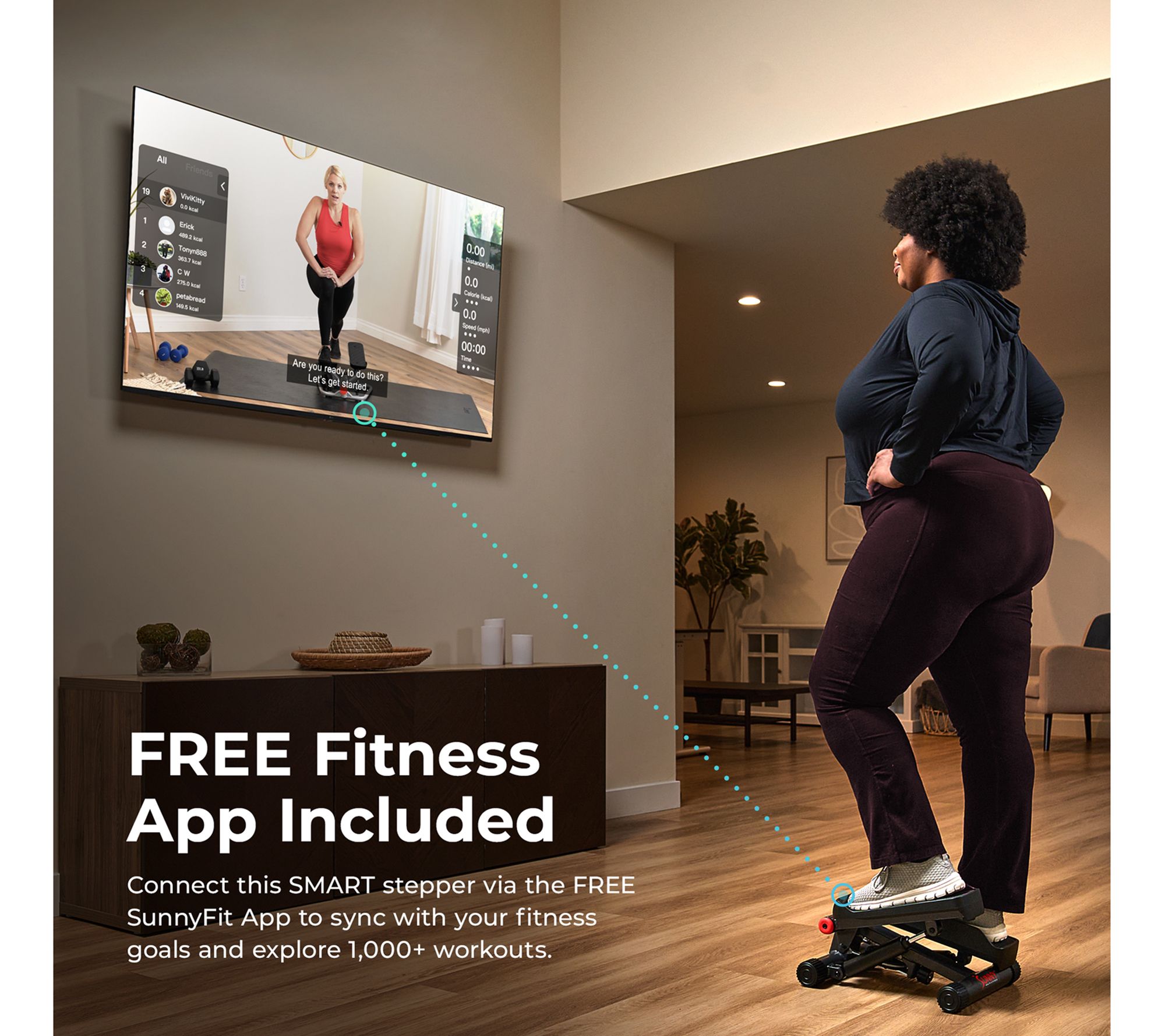 Sunny Mini Stepper with Exercise Bands