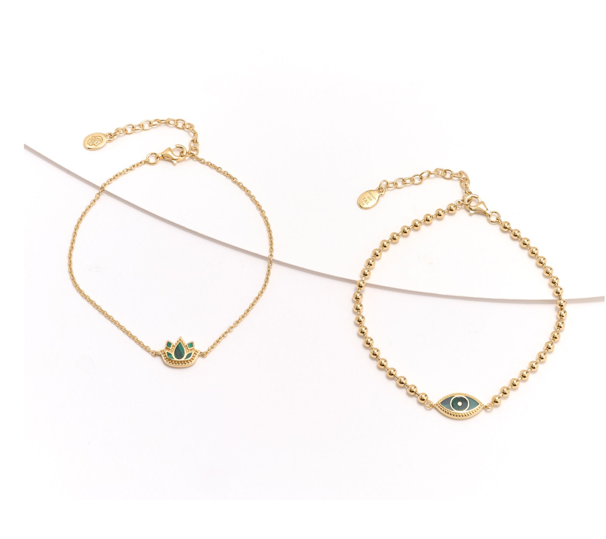 Karma and Luck Set of 2 Kalli Collection Bracelets, Eye & Lotus