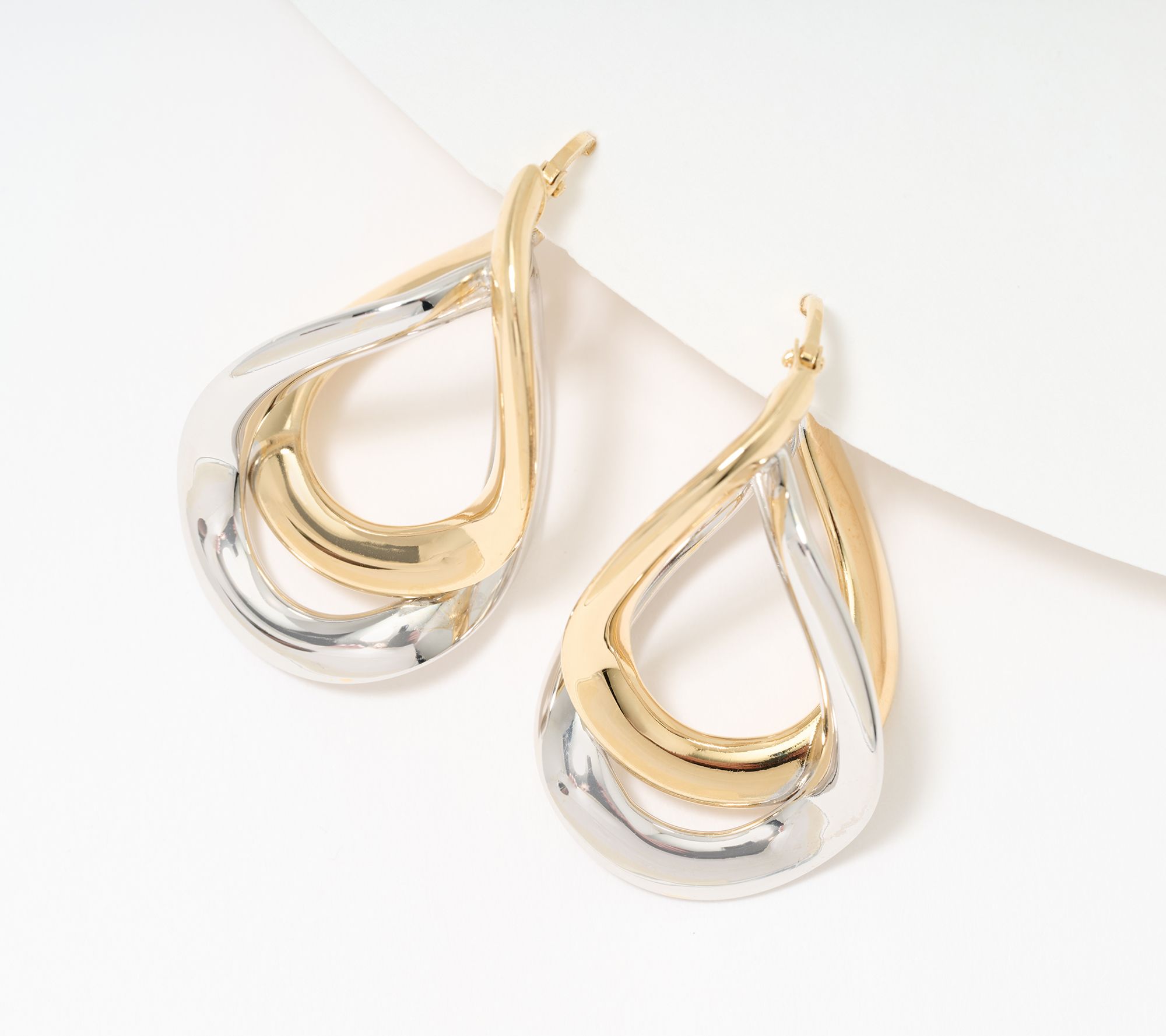 David Markstein Bronze Double Wave Hoop Earrings
