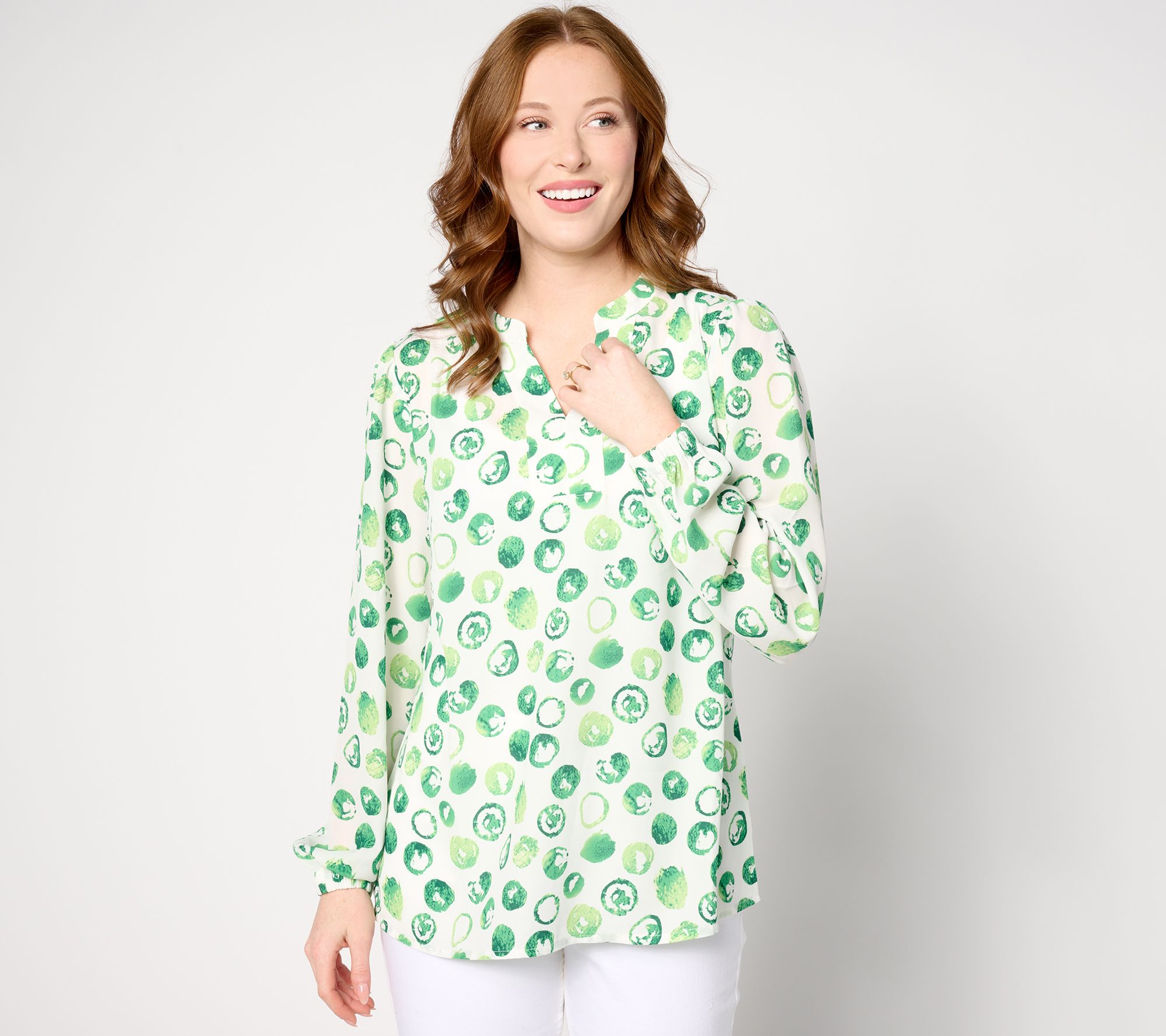 Belle by Kim Gravel Mega Dot Blouse
