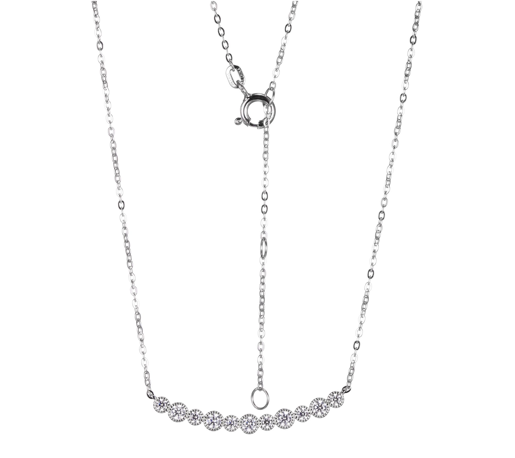 Diamonique Designer Station Necklace, Sterling Silver