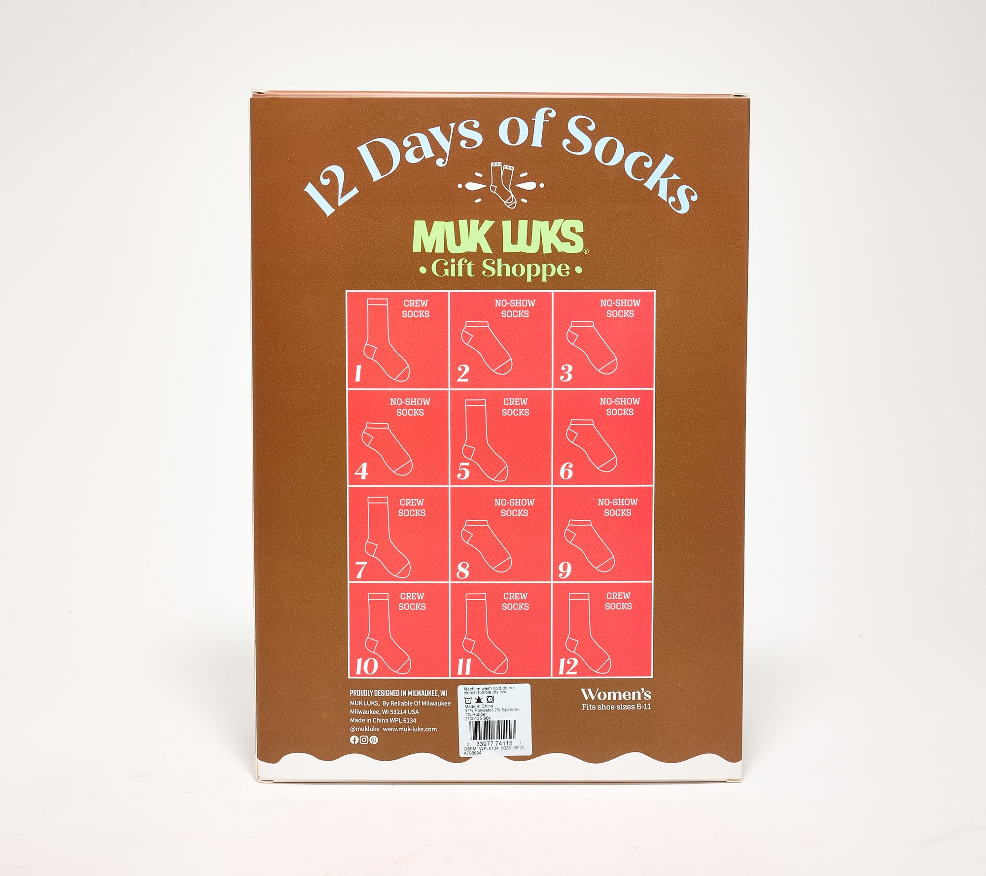 MUK LUKS Women's 12 Days of Christmas Socks
