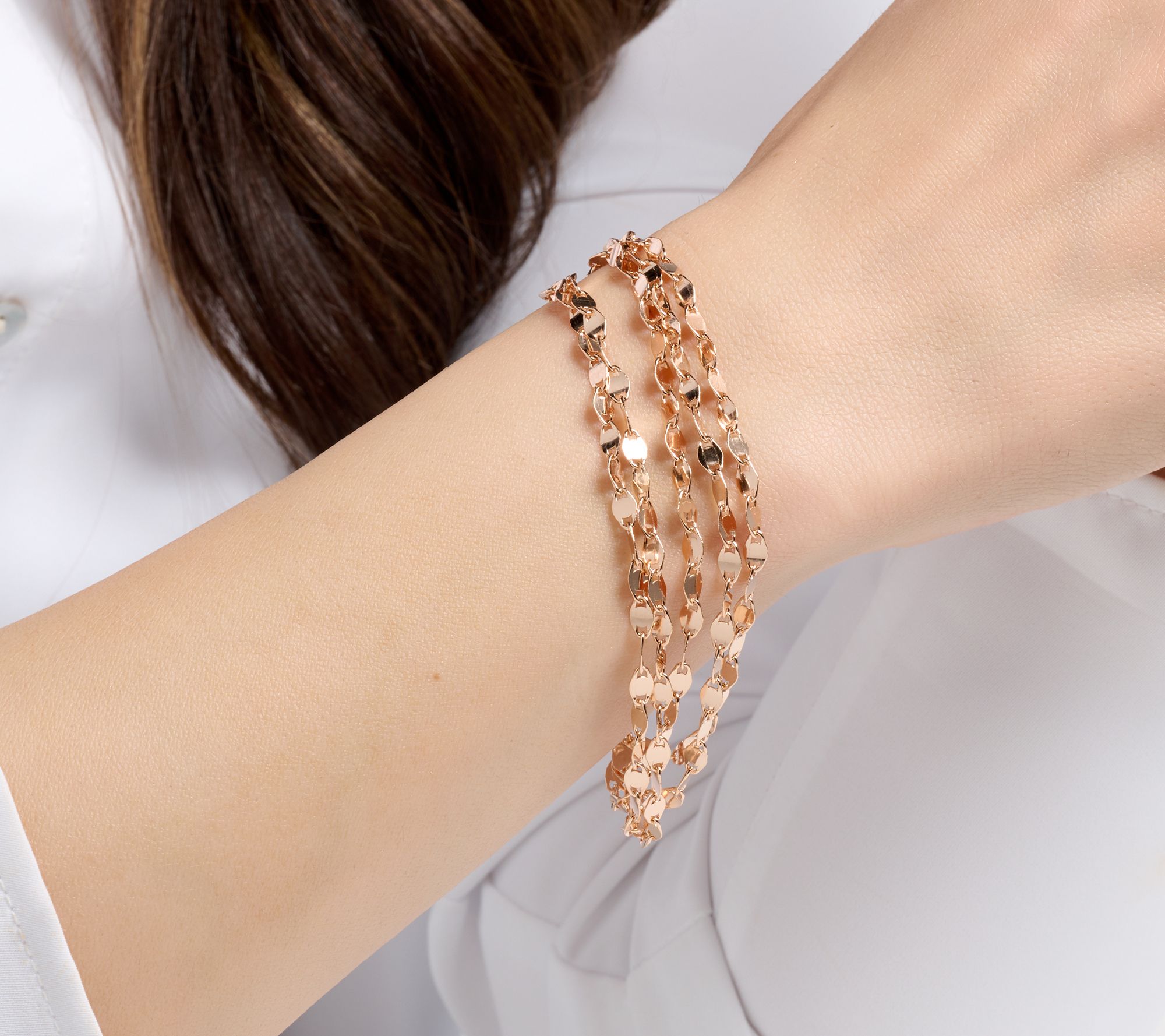 UltraFine 950 Silver Multi-Row Mirror Link Bracelet