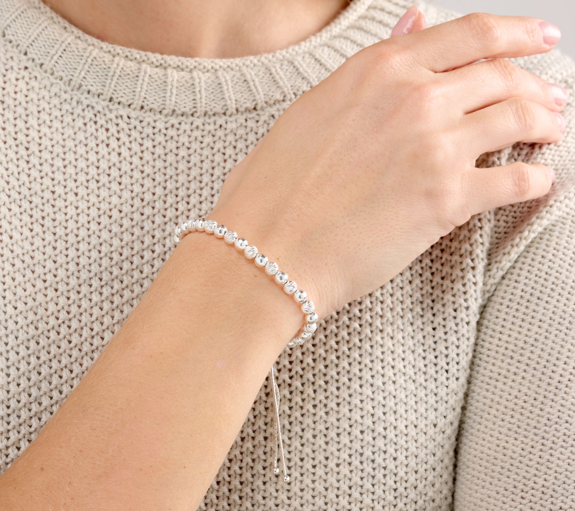 UltraFine 950 Silver Adjustable Bolo Bracelet, 5.5-7.5g