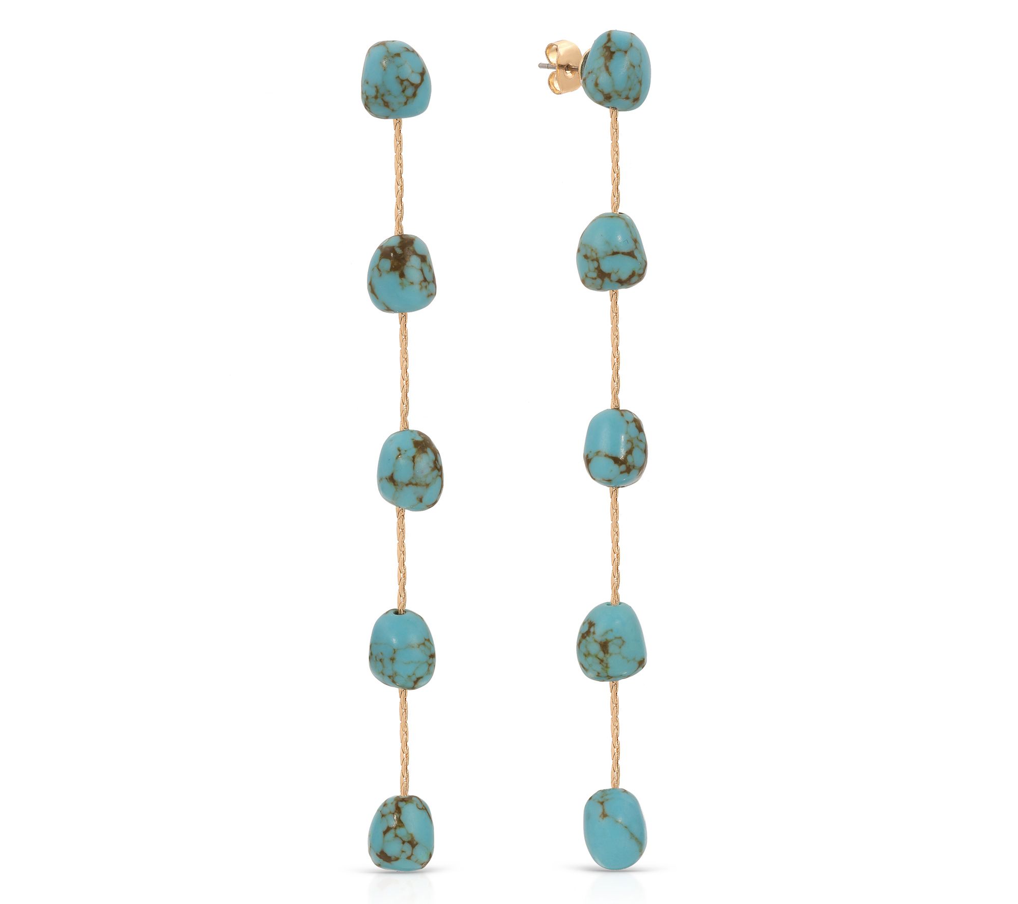 Ettika Dripping Turquoise Delicate Drop Earrings