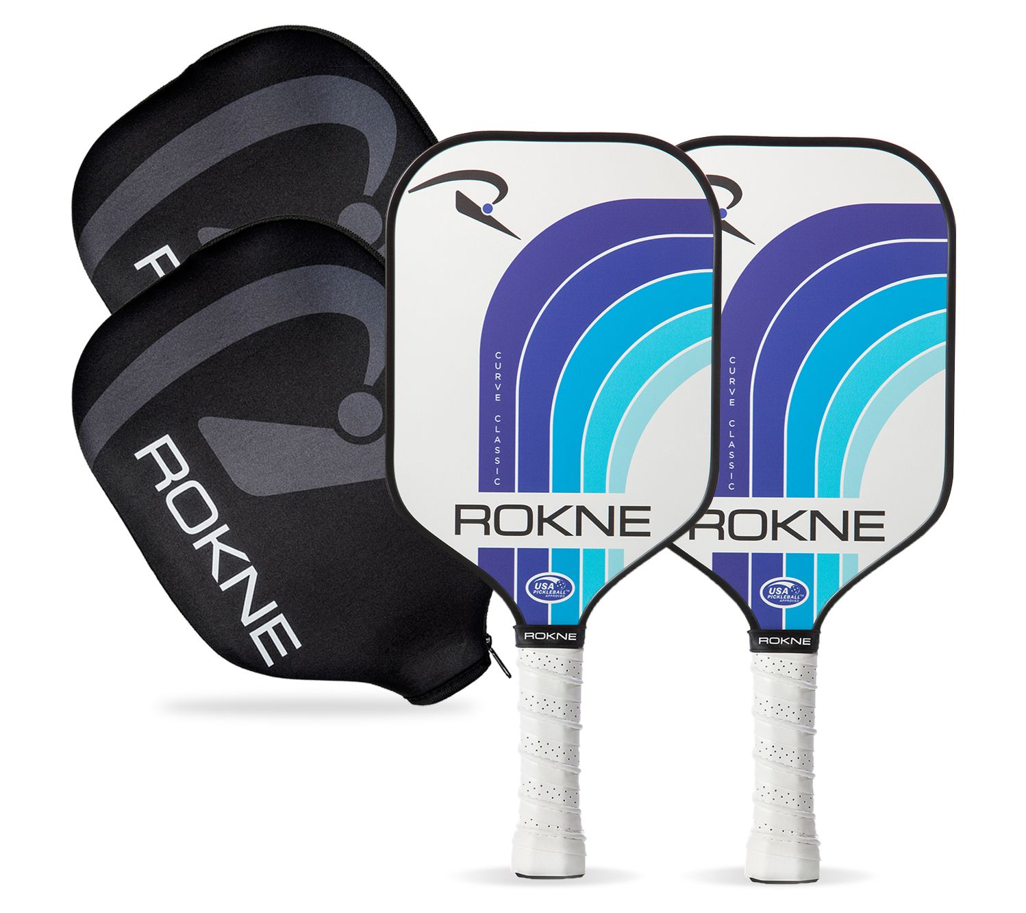 ROKNE Curve Classic Pickleball Paddle Set - Deep Sea