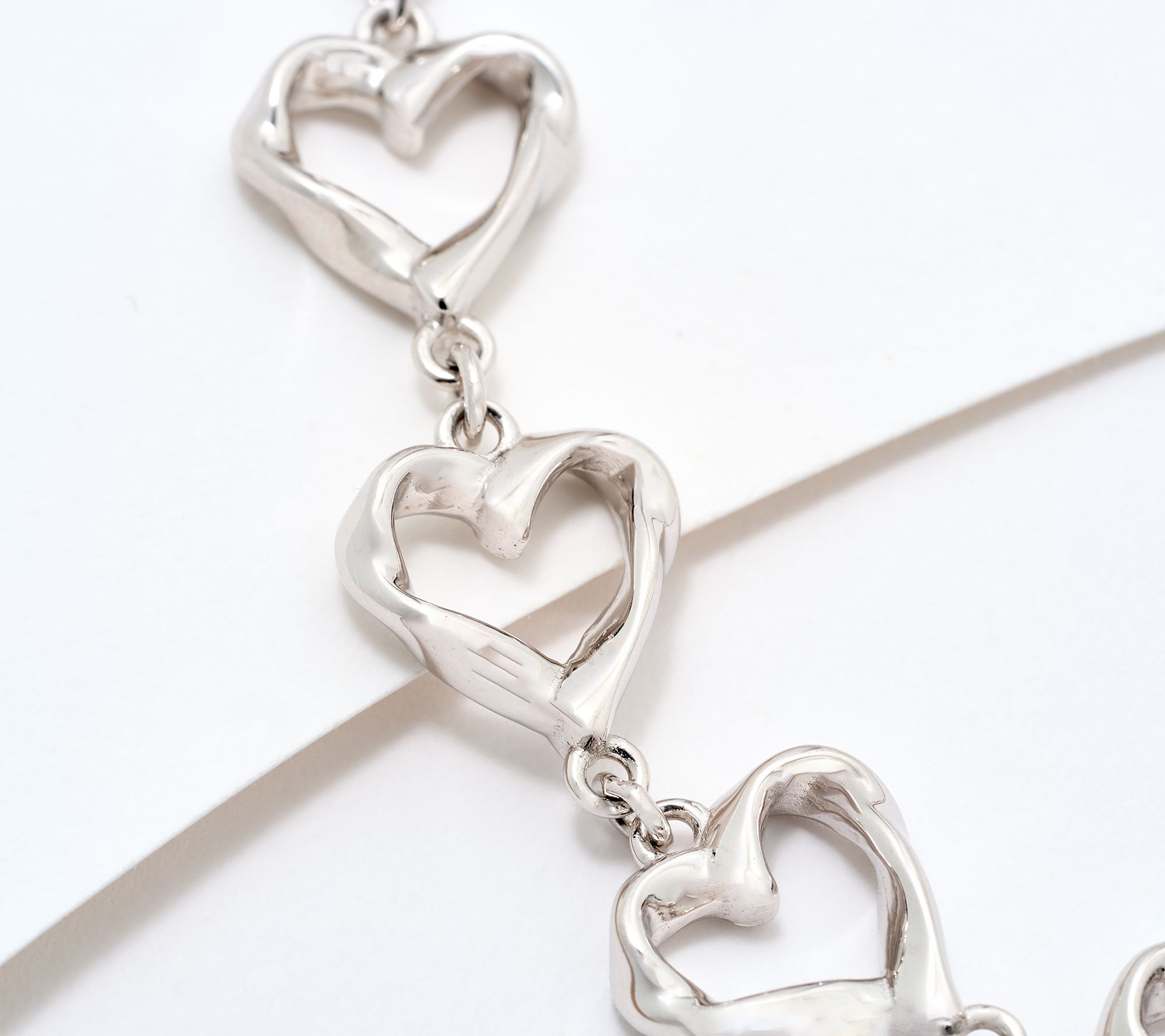 Christian James by Scott Grimes Sterling Silver Heart Link Bracelet 11.0g