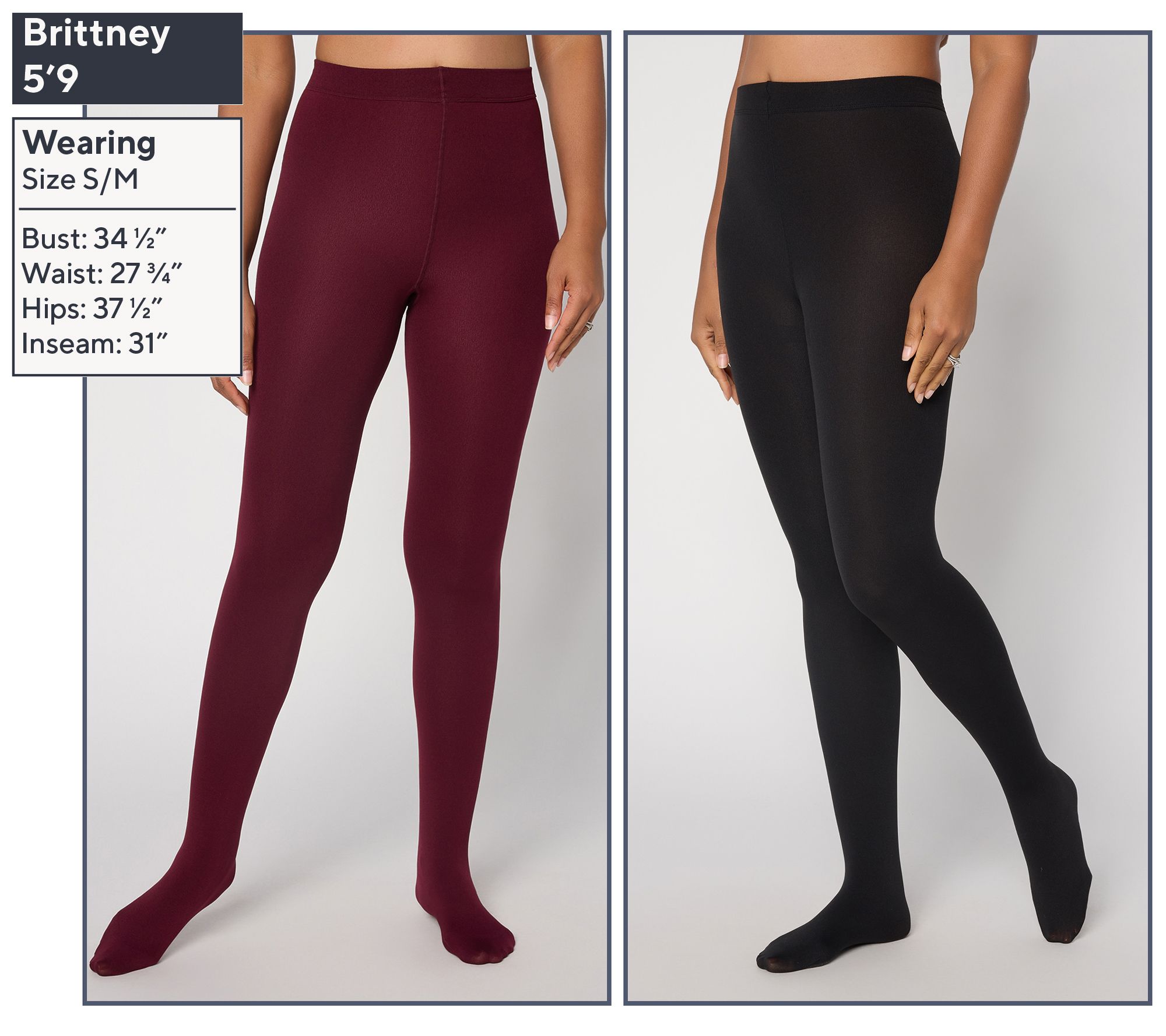 MUK LUKS Set of 2 High Waisted Fleece-Lined Tights