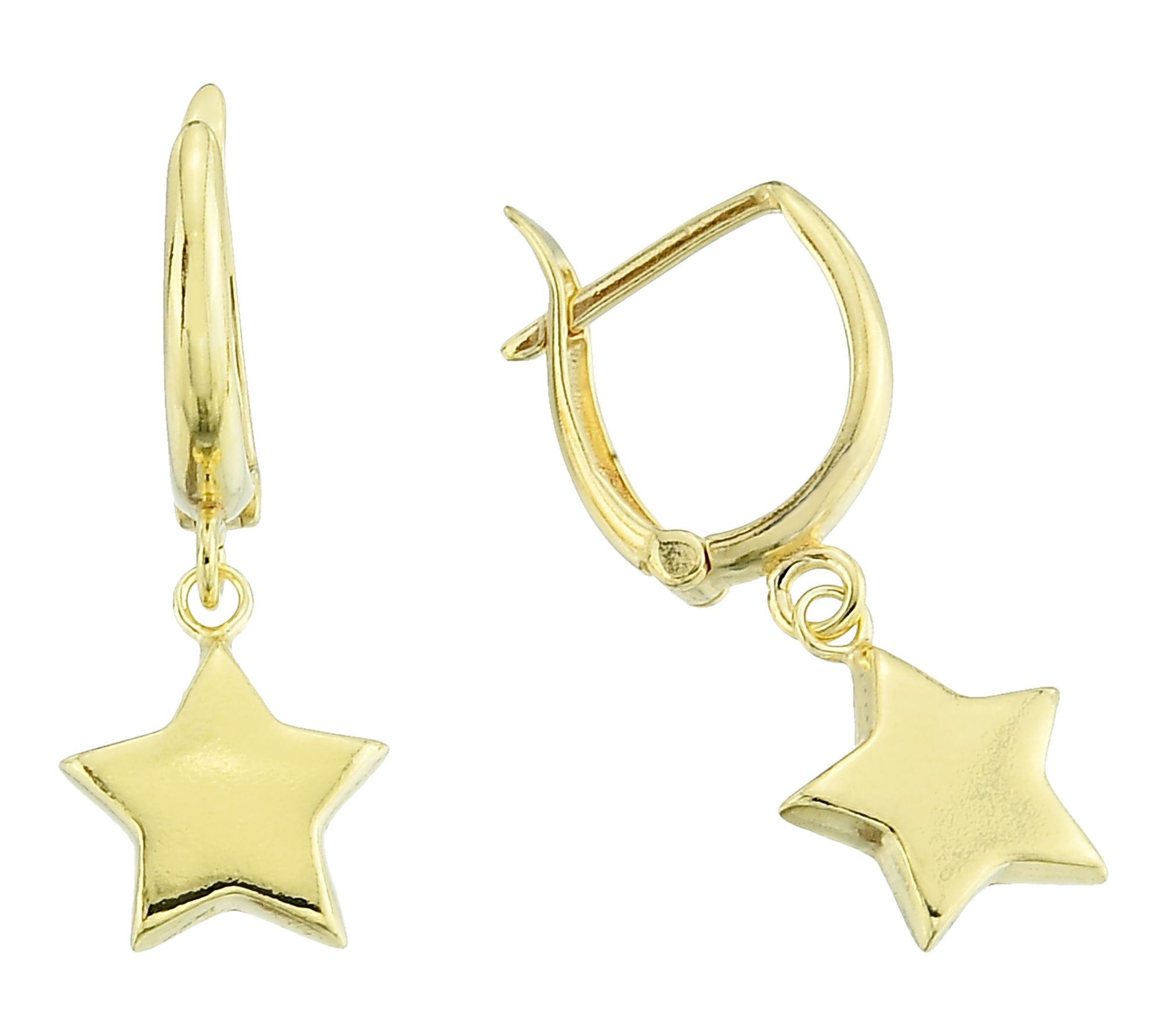 Silver Style Star Drop Hoop Earrings, Sterling