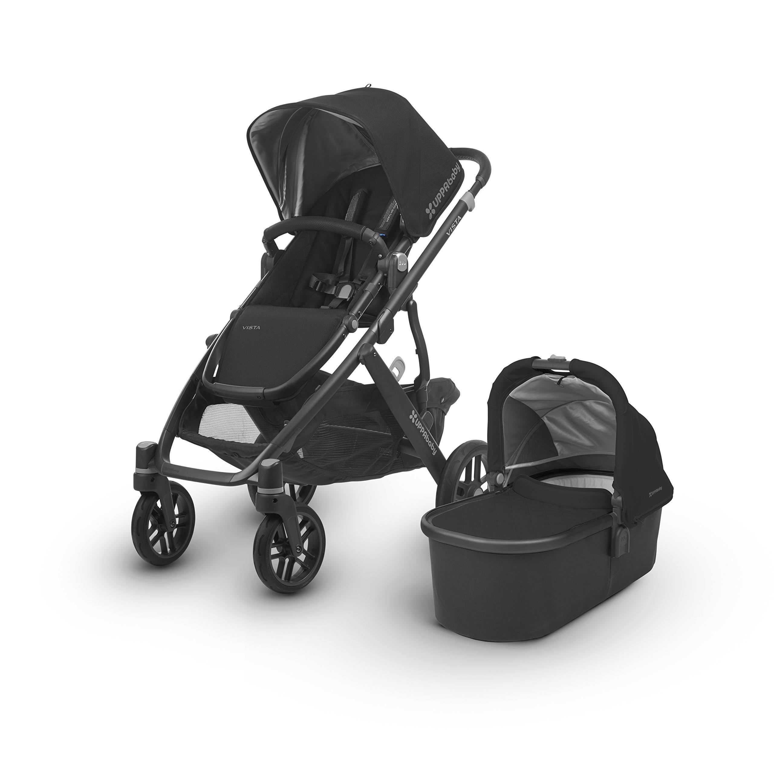 UPPAbaby 2018 Vista Stroller -Jake (Black/Carbon/Black Leather)
