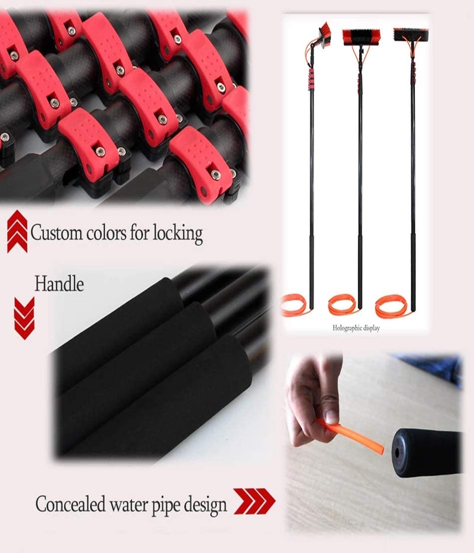 Z-GJRE Water Fed Pole Kit, Window and Solar Cleaning Pole w/Water Fed Telescopic Brush/Brush Window and Solar Panel Cleaning System Windows Cleaning & Washing Tool (3.6M-9M)