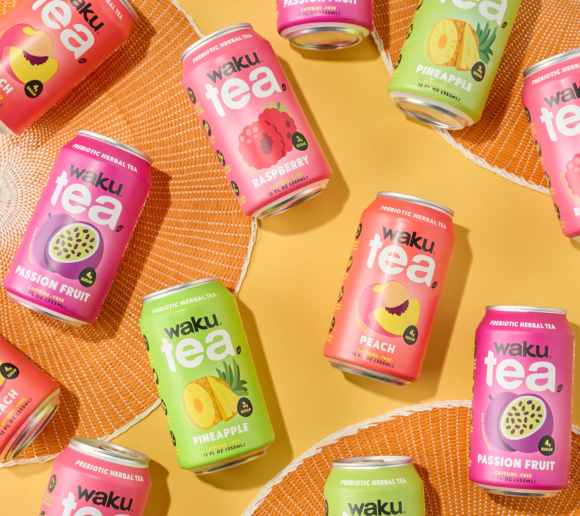 Waku (24) 12oz. Cans of Prebiotic Herbal Tea