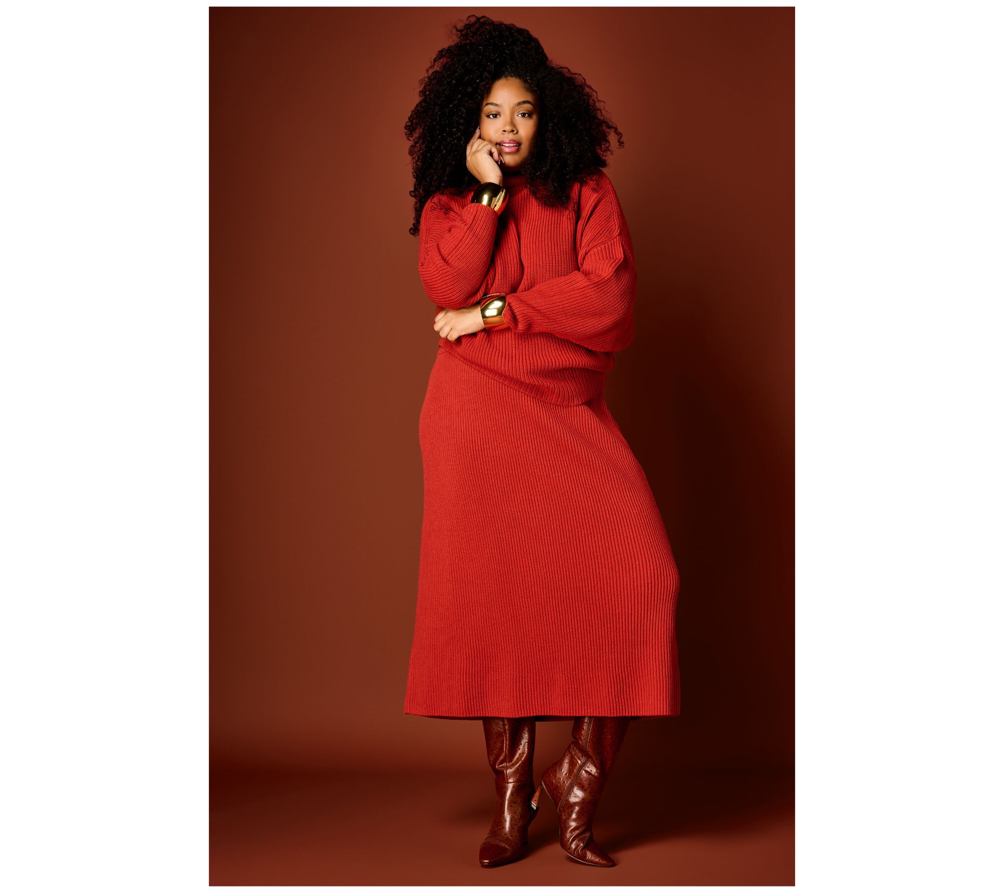 Carla Rockmore Collection Dolman Sleeve Mockneck Sweater