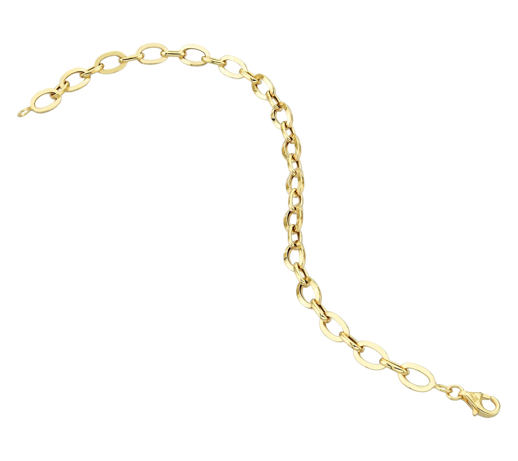 Adorna 14K Gold Oval Link Polished Bracelet