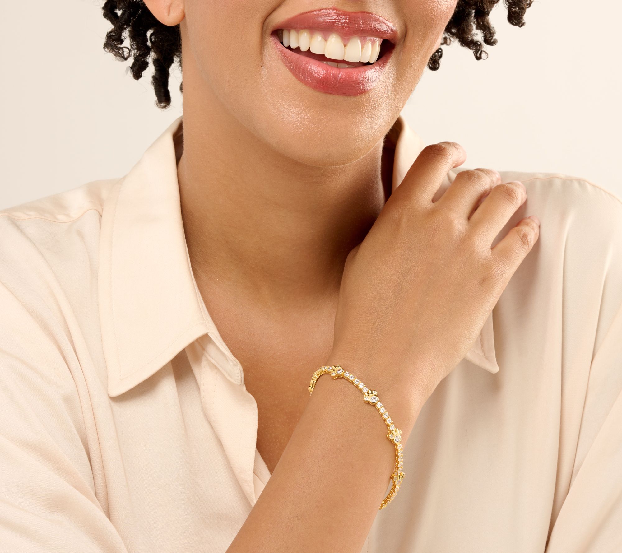 Diamonique's Disney Minnie Tennis Bracelet, Sterling Silver