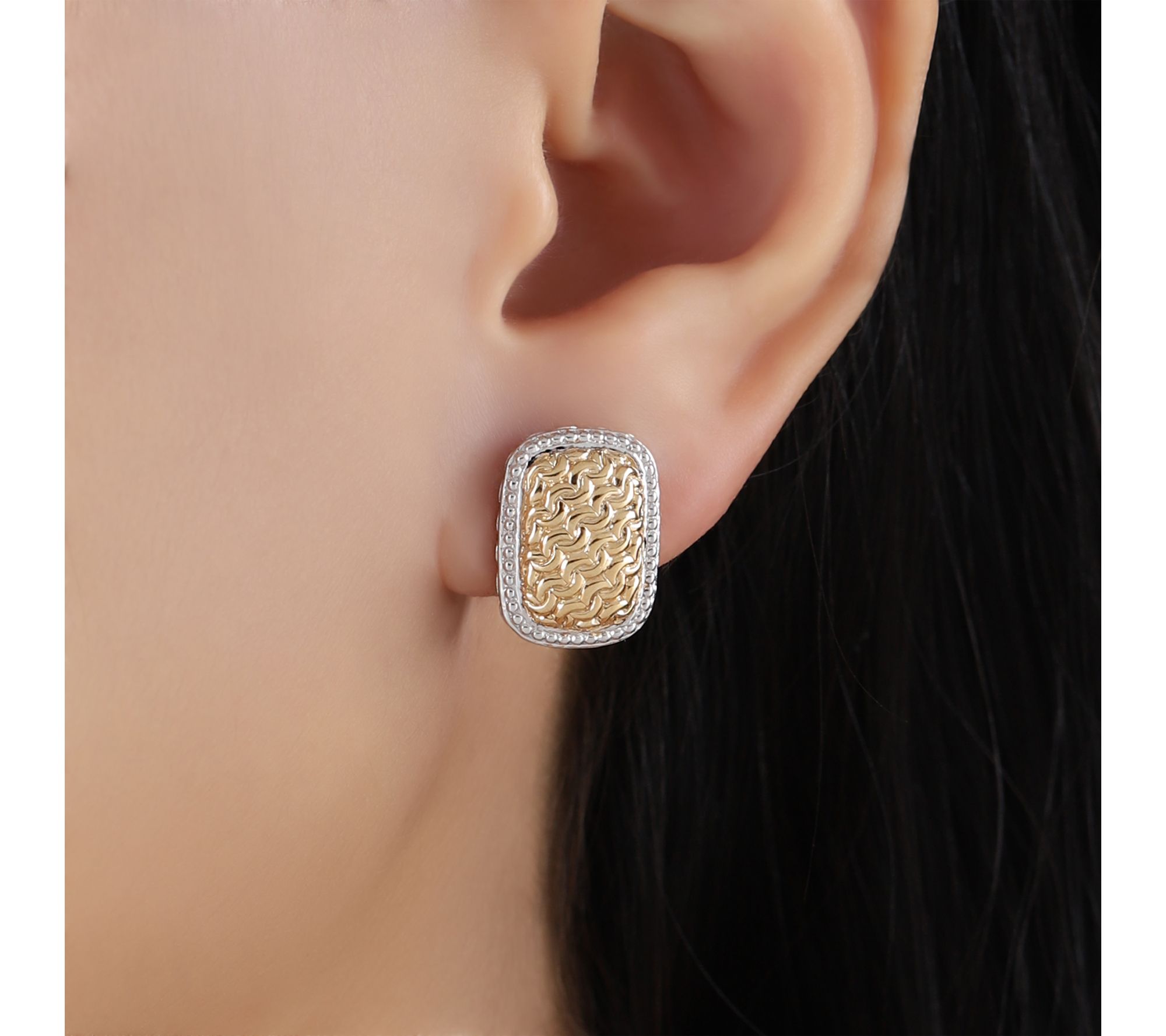 Tiffany Kay Studio Sterling & 14K Clad Purl Knit Earrings