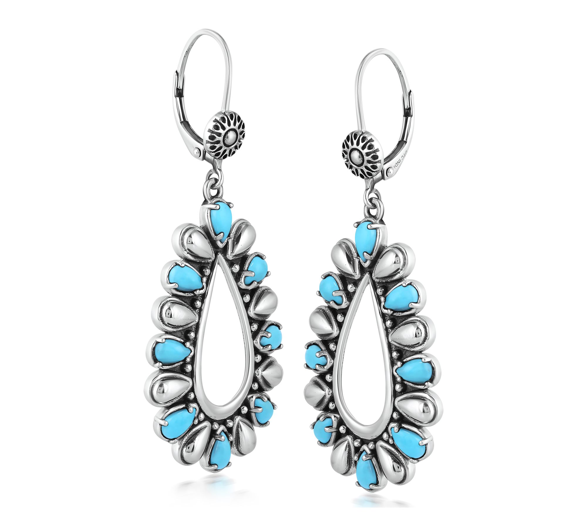 American West Sterling Silver Teardrop GemstoneEarrings