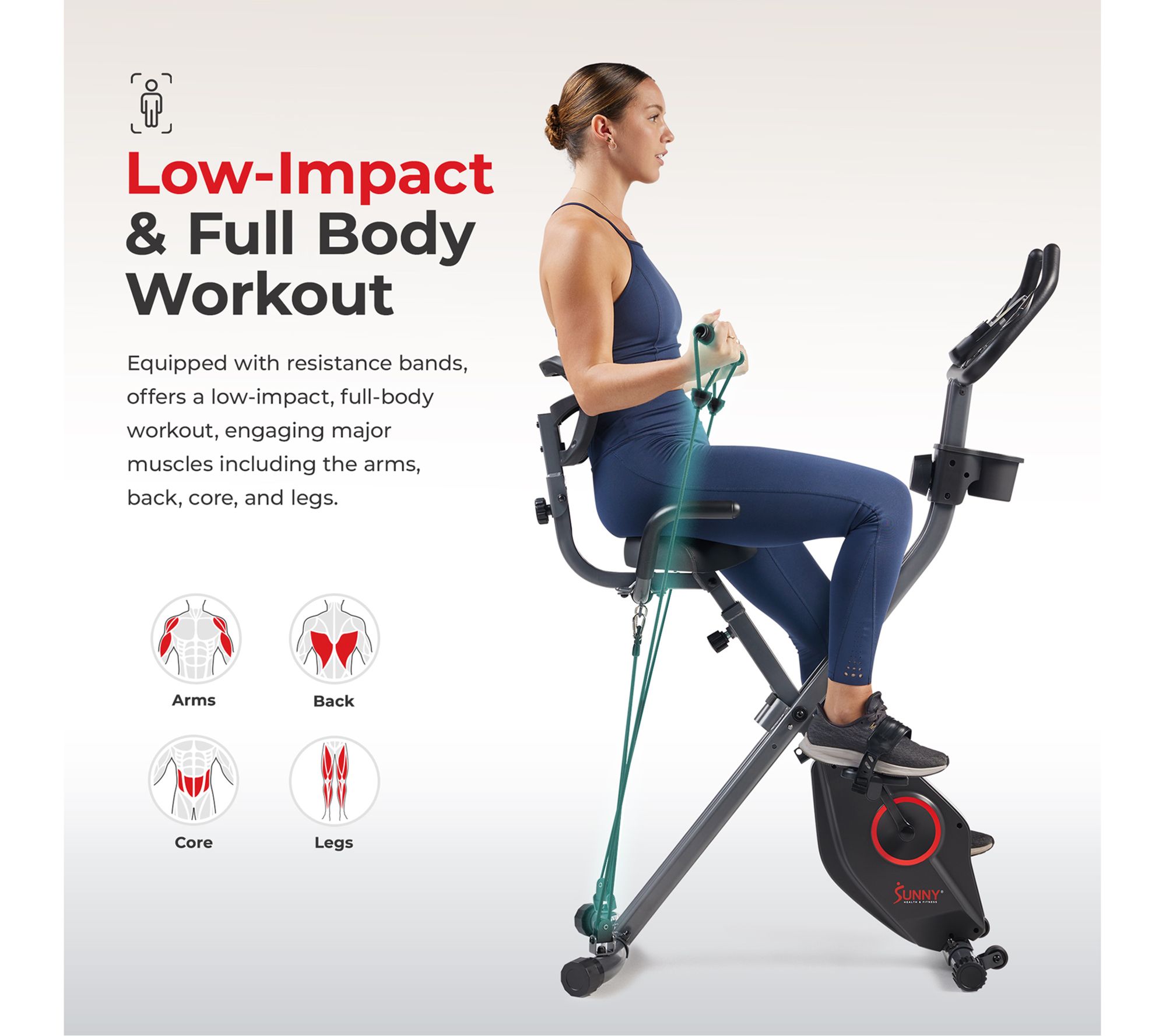 Sunny Fitness Full Body Foldable Magnetic X-Bike Pro