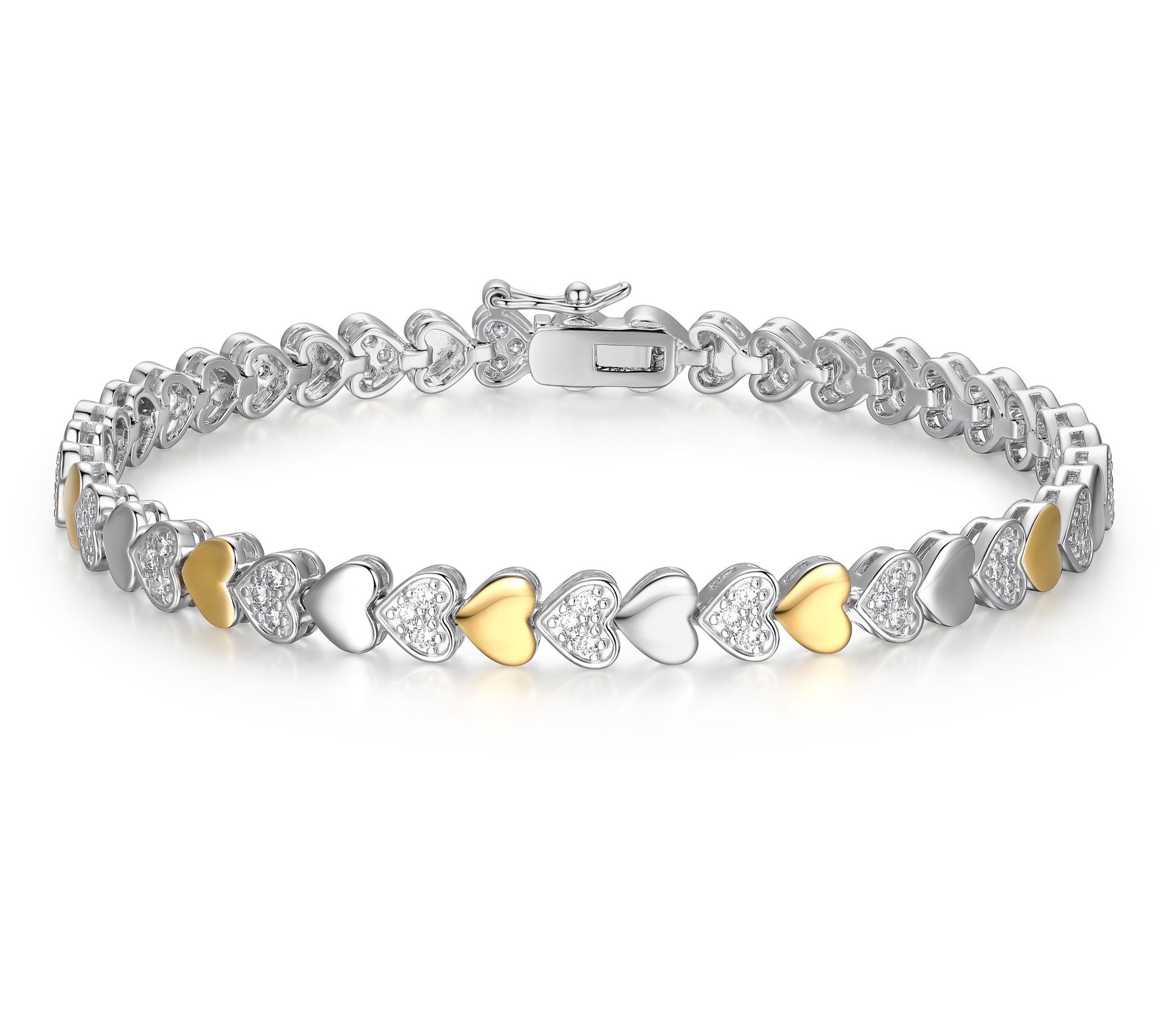 Diamonique Two-Tone Tennis Bracelet