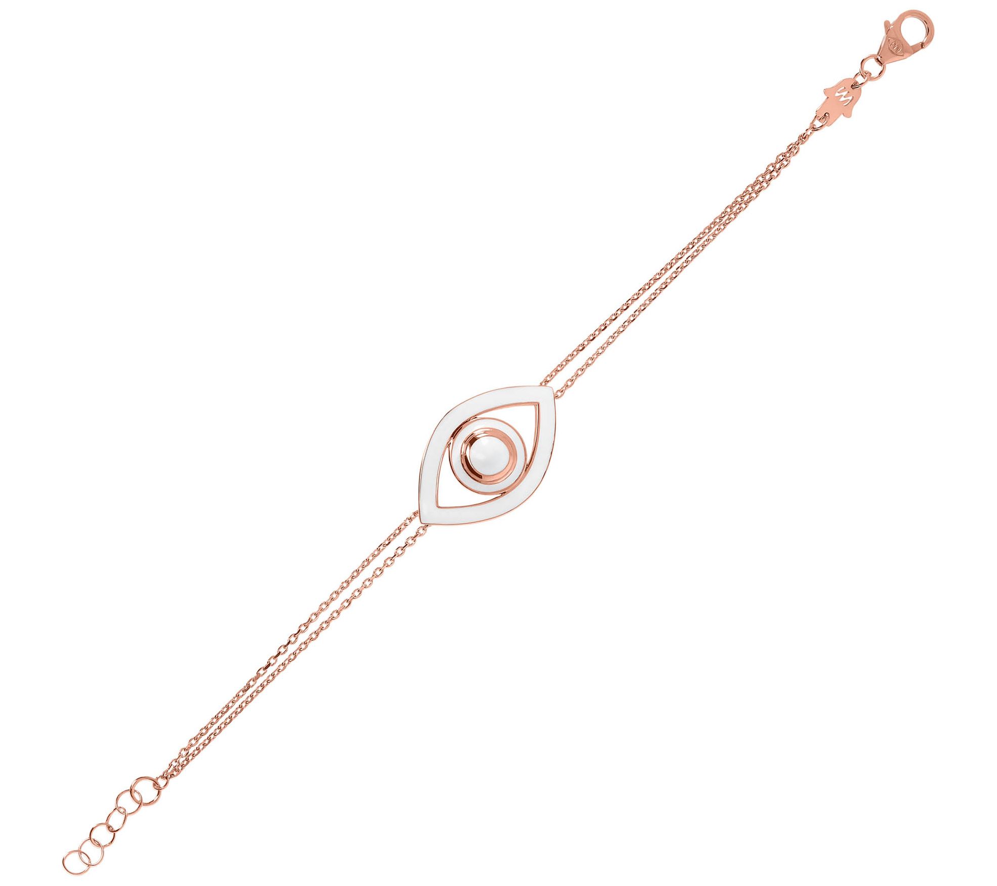 Netali Nissim Enamel Bold Evil Eye Bracelet, 18K Rose Plated