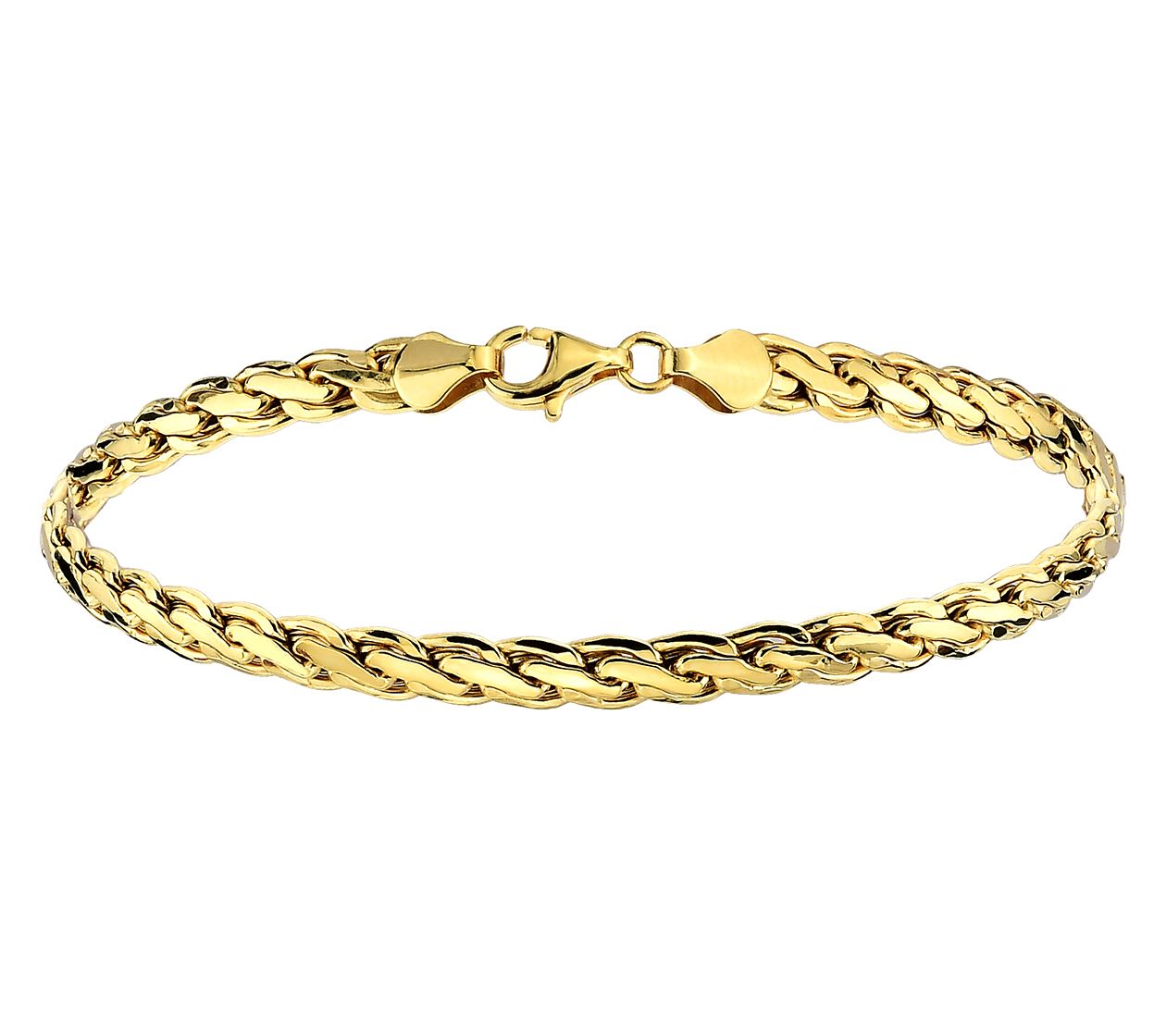 Adorna 14K Gold Woven Oval Link Bracelet