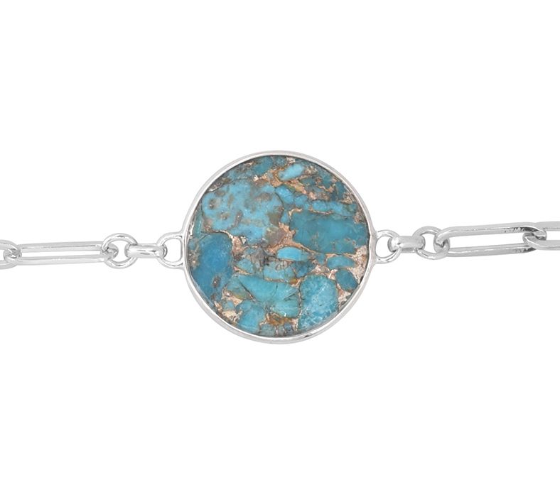 Affinity Gems Blue Turquoise Bracelet, Sterling Silver