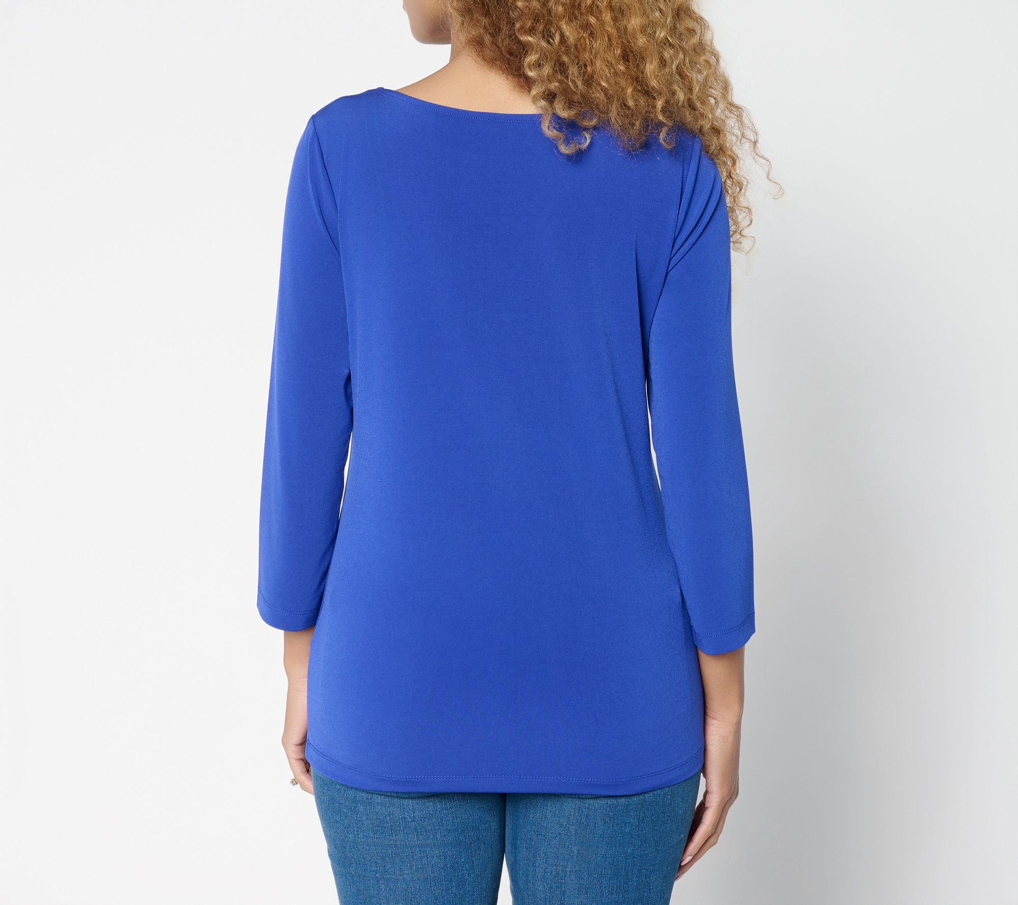 Susan Graver Sleek Essentials Liquid Knit Bateau Neck Top