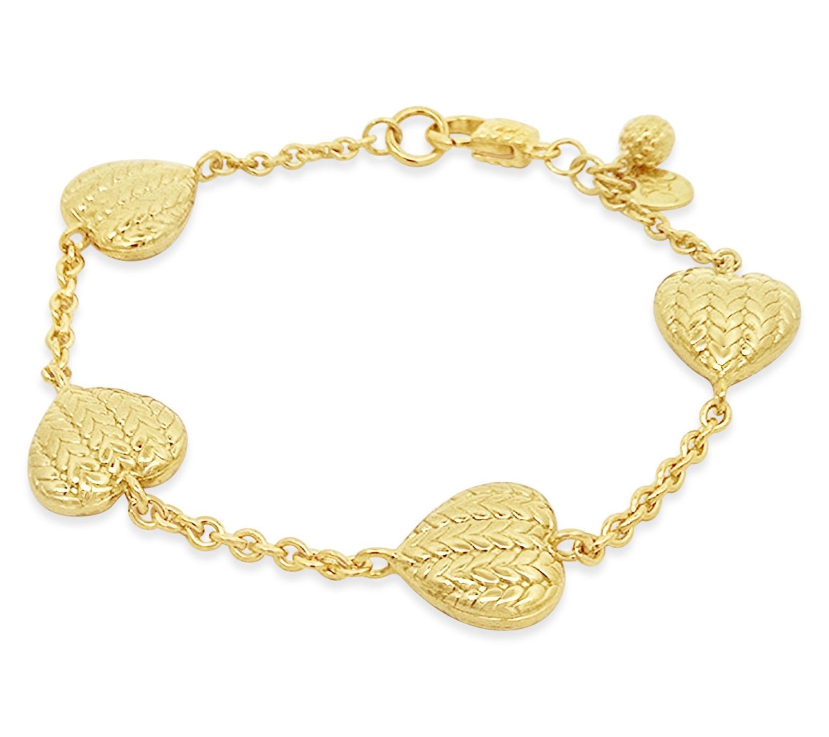 Tiffany Kay Studio 14K Clad Herringbone Heart Station Bracelet