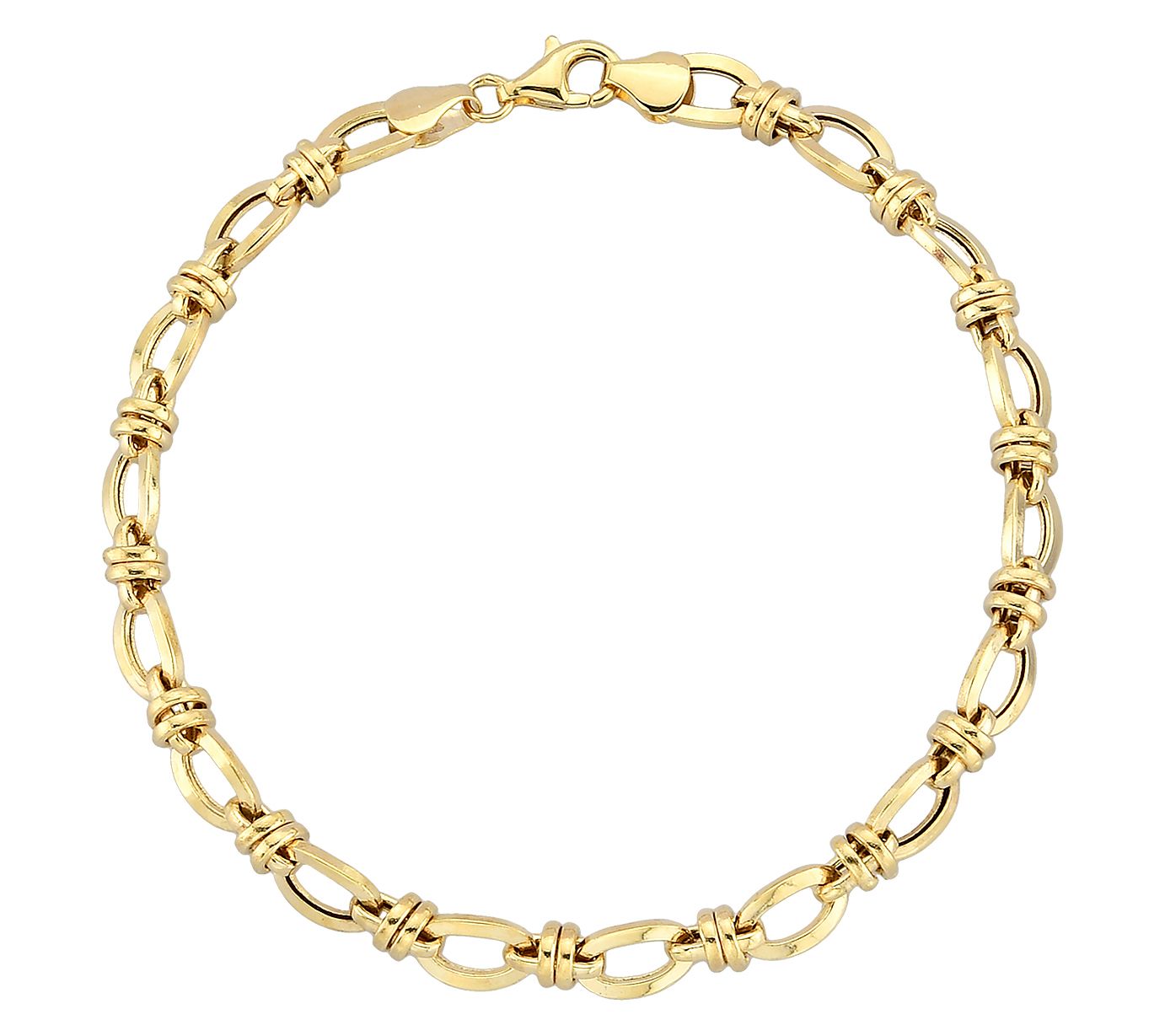 Adorna 14K Gold Fancy Status Link Bracelet