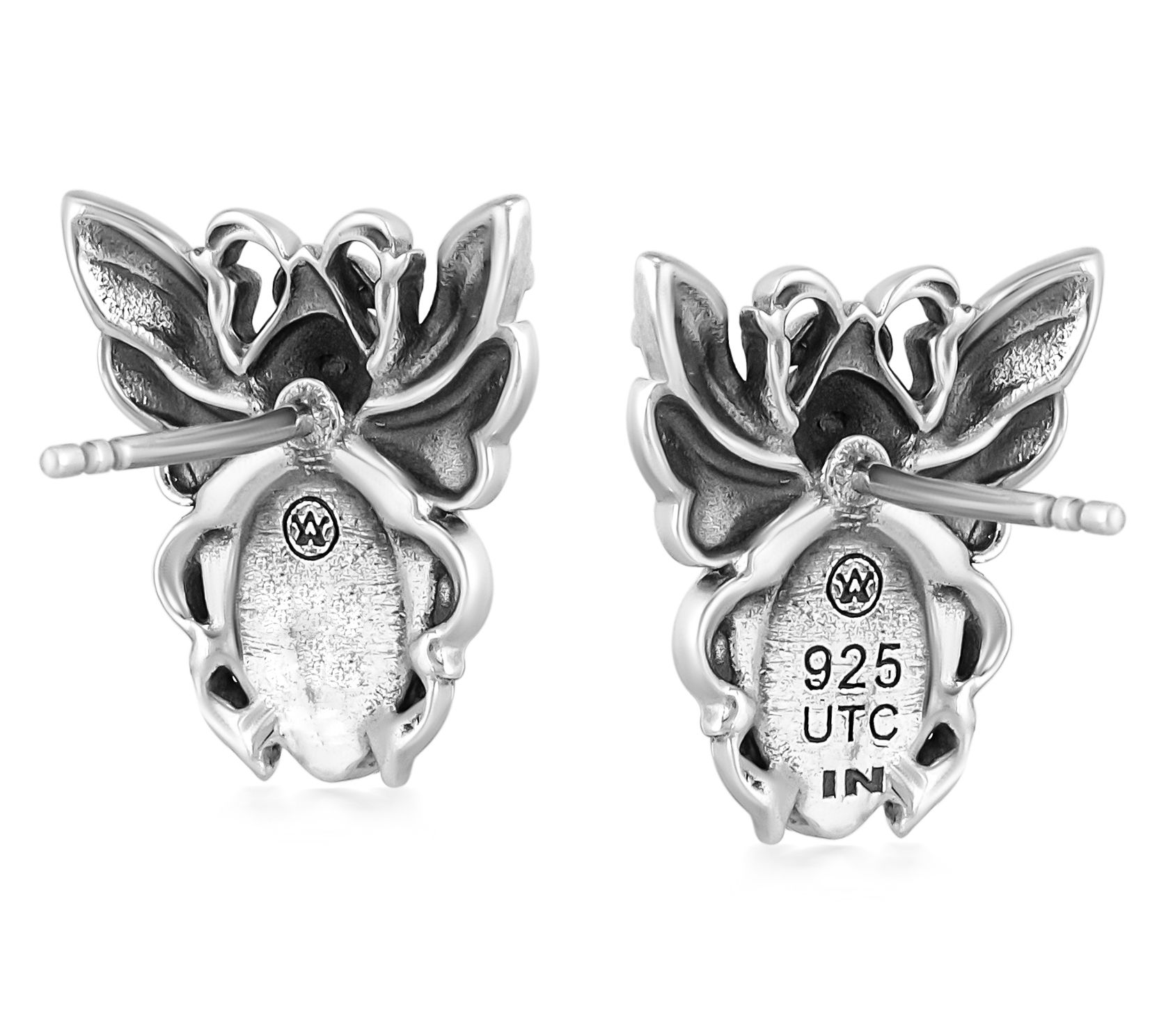 American West Sterling Silver Bumblebee Gemstone Stud Earrings