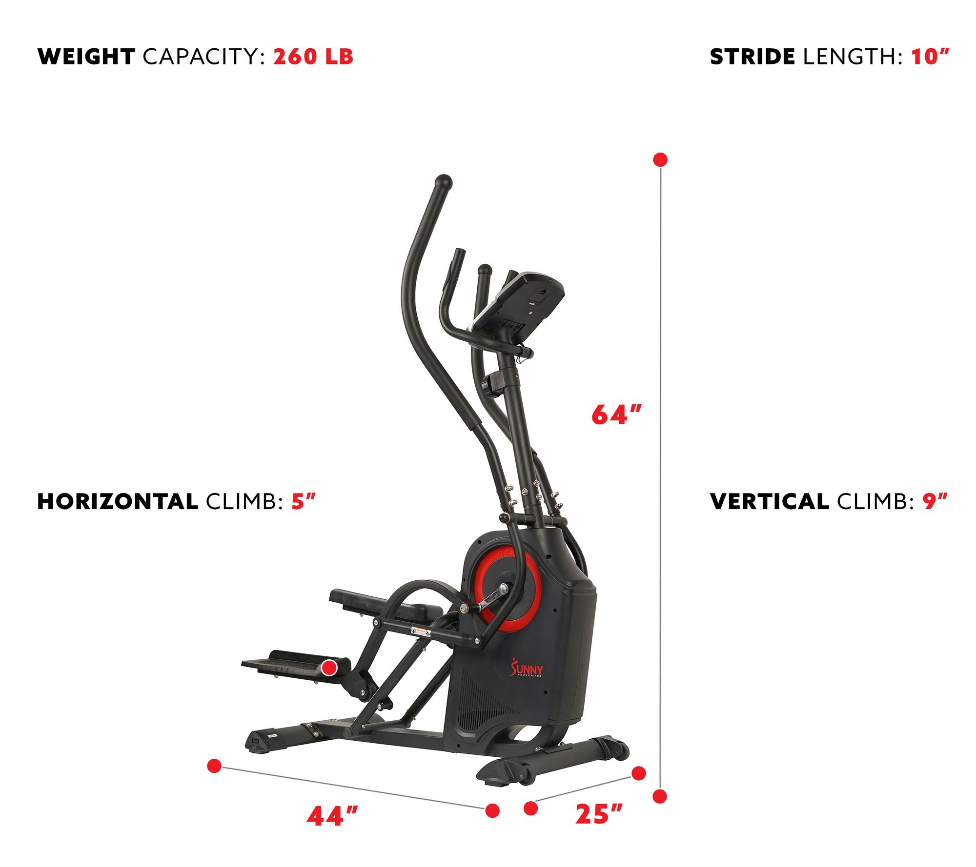 Sunny Health & Fitness Premium Cardio Climber -SF-E3919