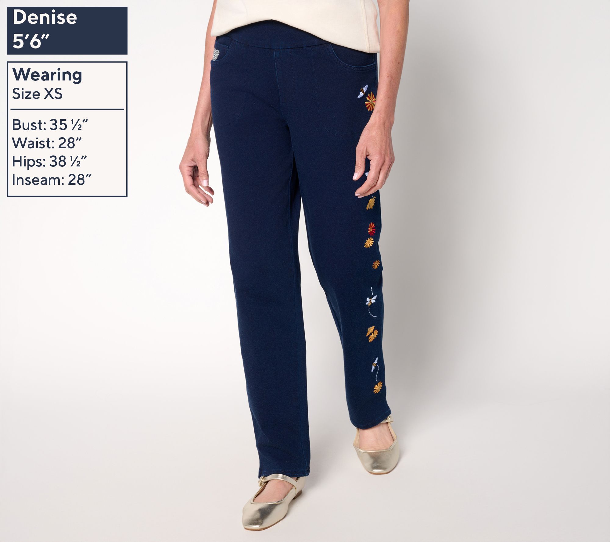 Quacker Factory DreamJeannes Regular All A Buzz Straight Leg Pants