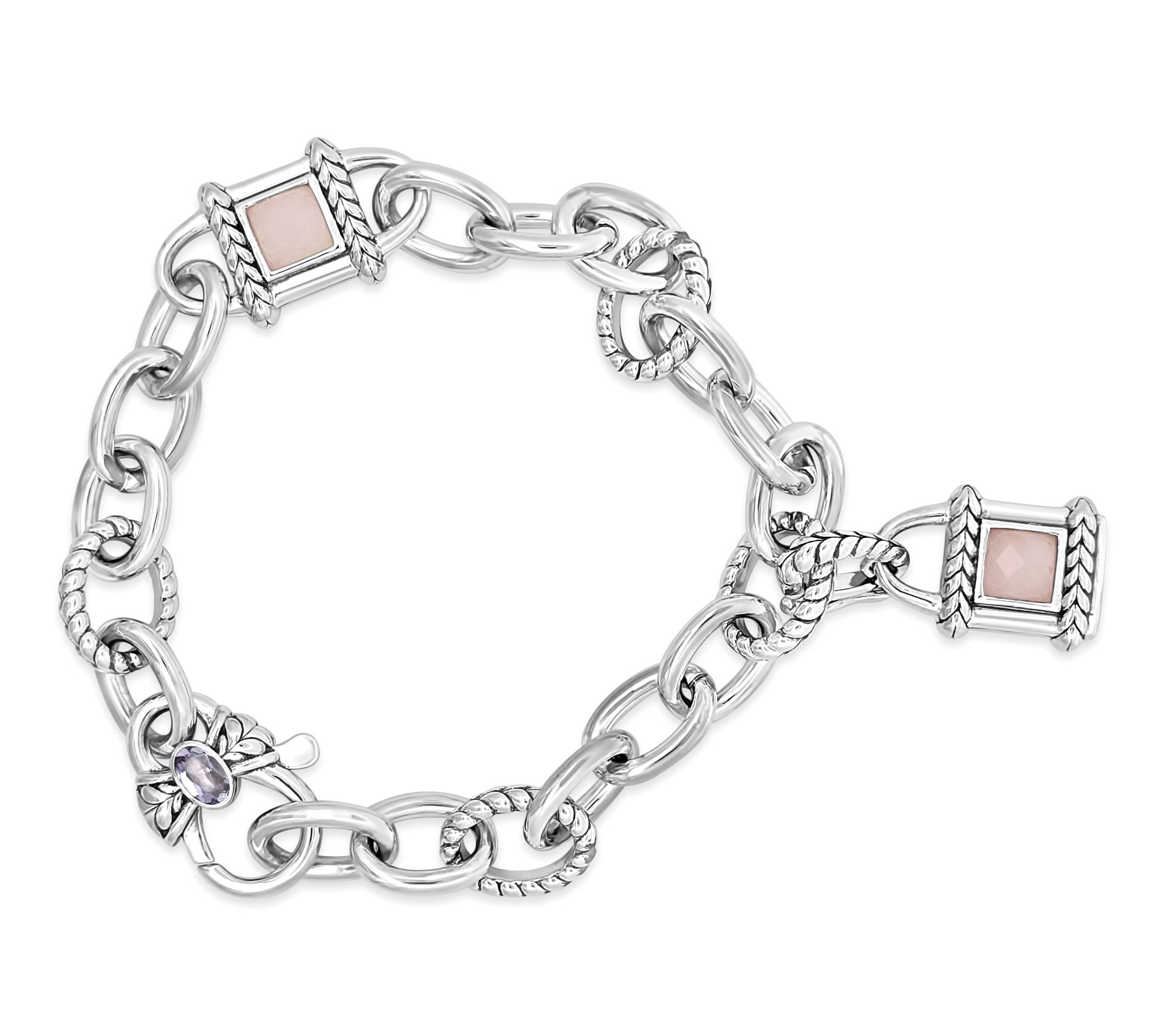 Tiffany Kay Studio Sterling Silver Pink Opal Locket Bracelet